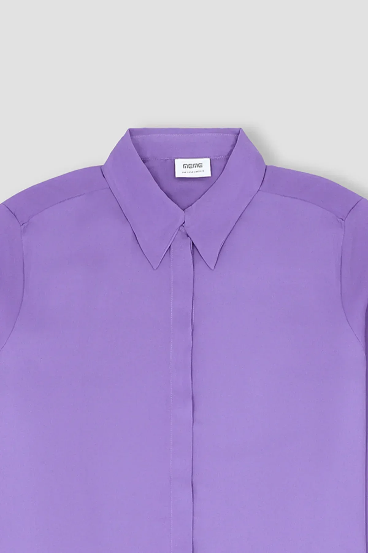 SOLID SHIRT FOR WOMEN - PURPLE - Image 3