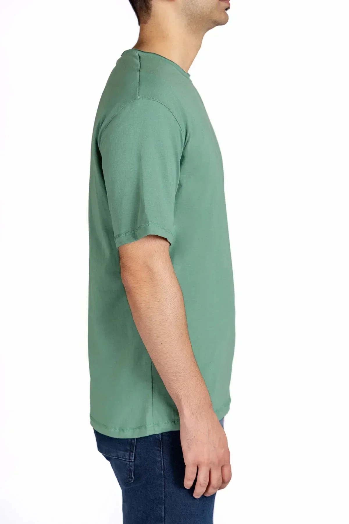 CREW NECK BASIC T-SHIRT FOR MEN - DARK IVY - Image 3