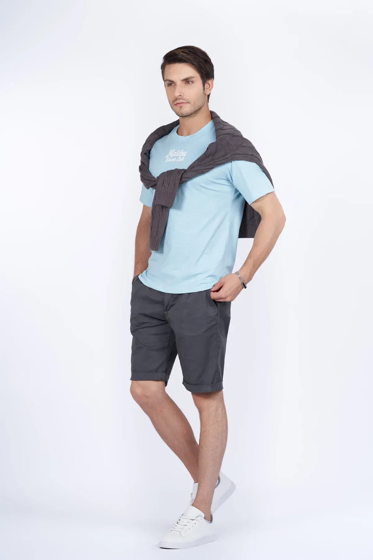 PRINTED T-SHIRT FOR MEN - SKY BLUE