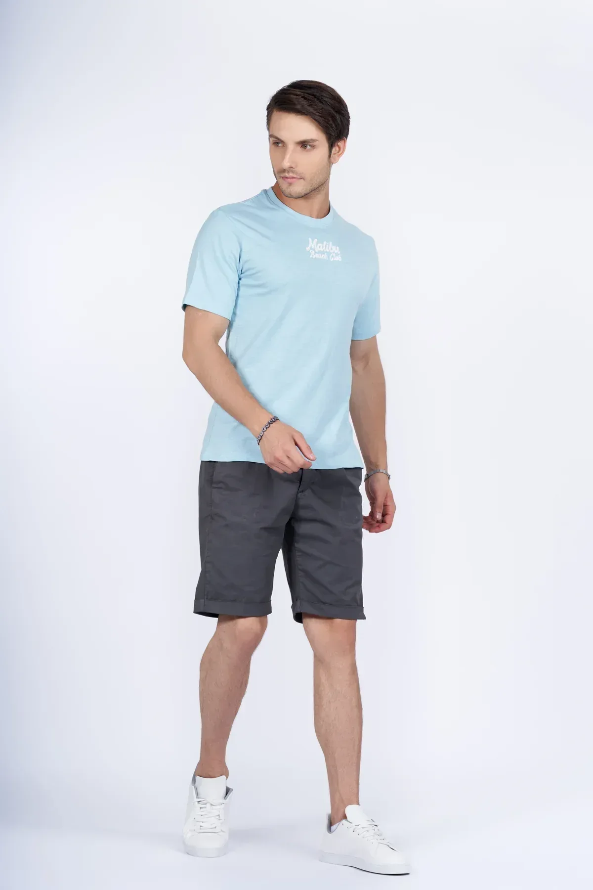 PRINTED T-SHIRT FOR MEN - SKY BLUE - Image 2