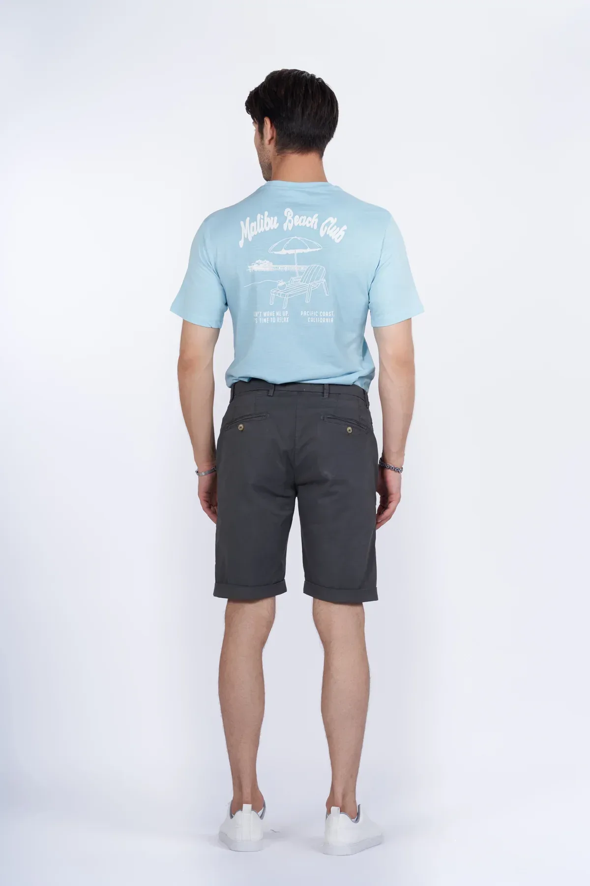 PRINTED T-SHIRT FOR MEN - SKY BLUE - Image 3