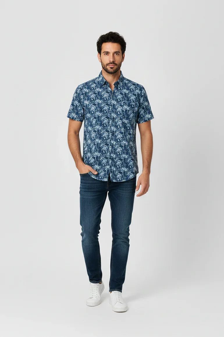 PRINTED HALF SLEEVE SHIRT FOR MEN