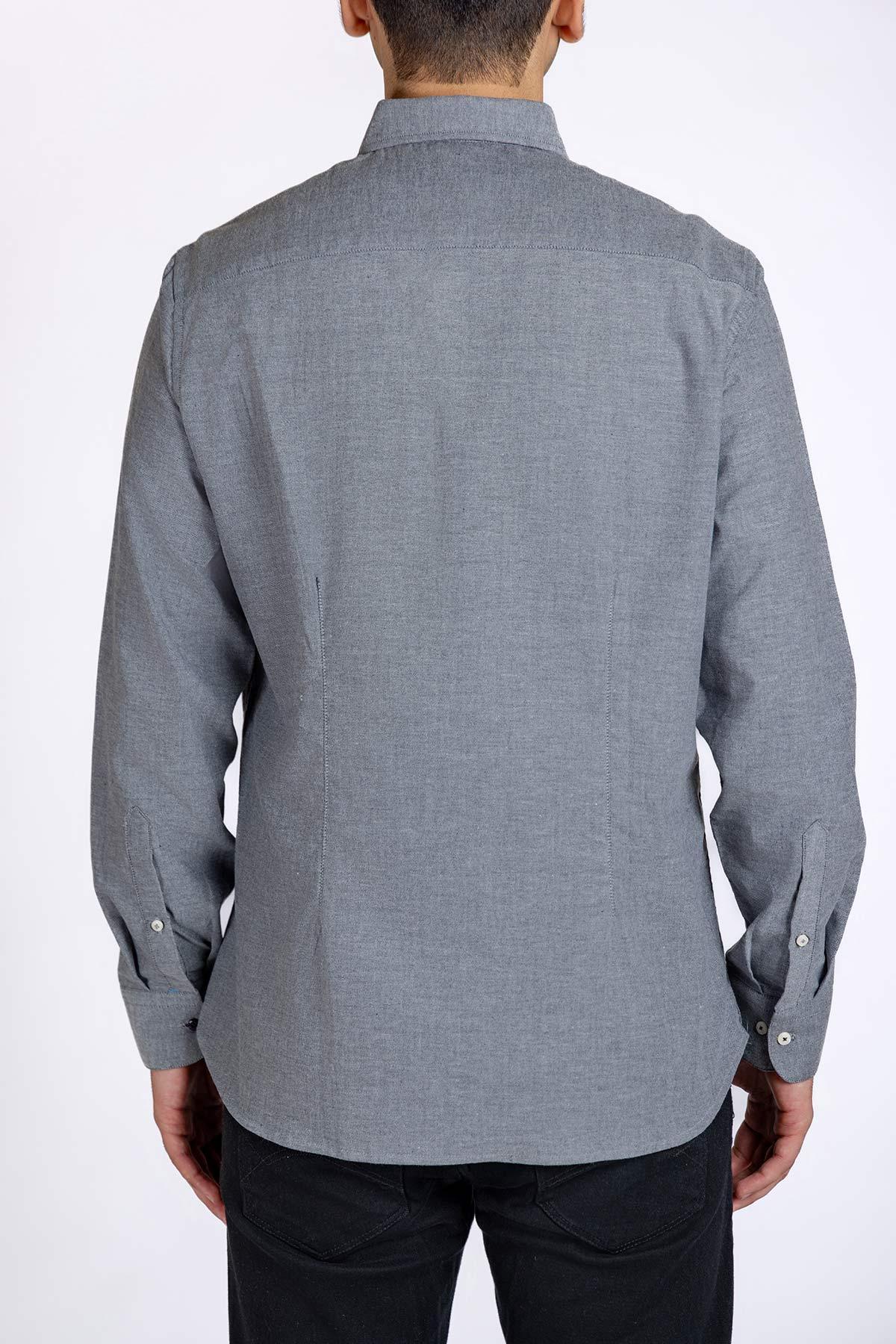 SOLID BUTTON DOWN SHIRT FOR MEN - GREY - Image 2
