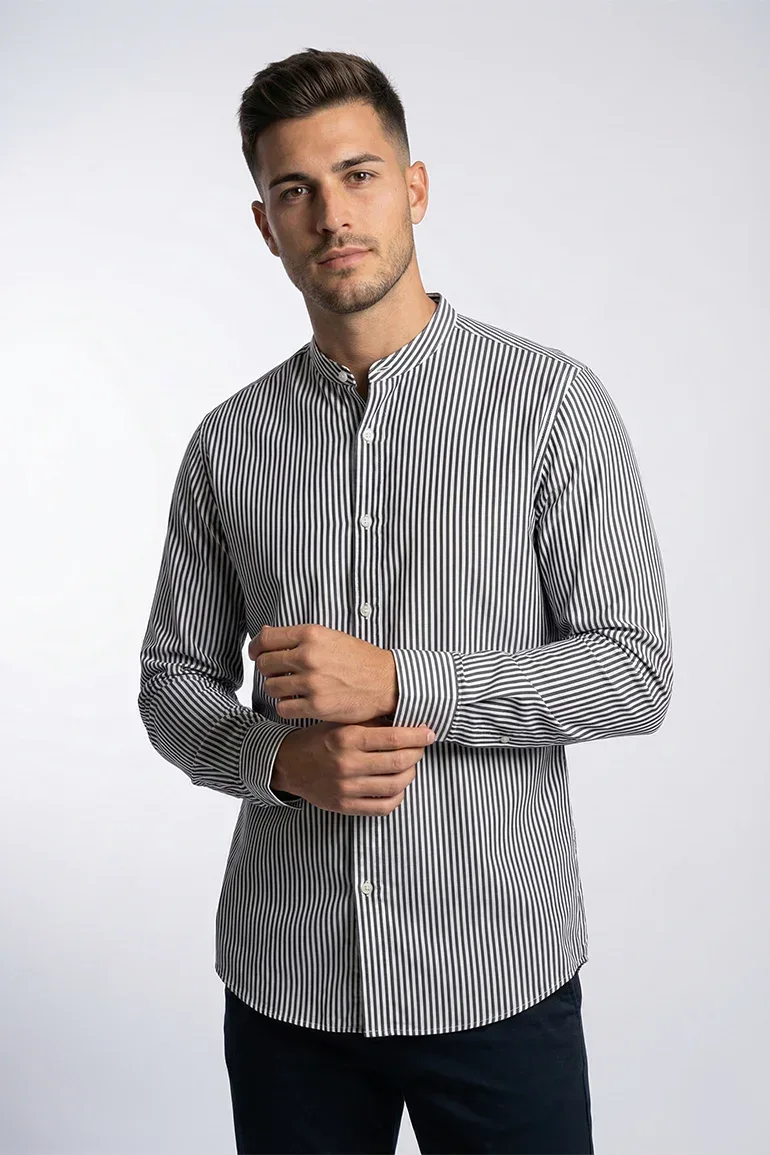 MANDARIN COLLAR SHIRT FOR MEN