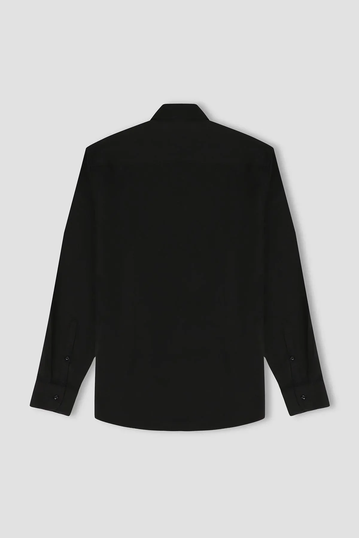 SOLID SHIRT FOR MEN - BLACK - Image 3