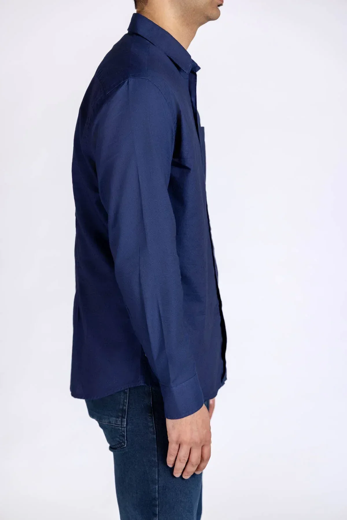 SOLID SHIRT FOR MEN - NAVY - Image 3