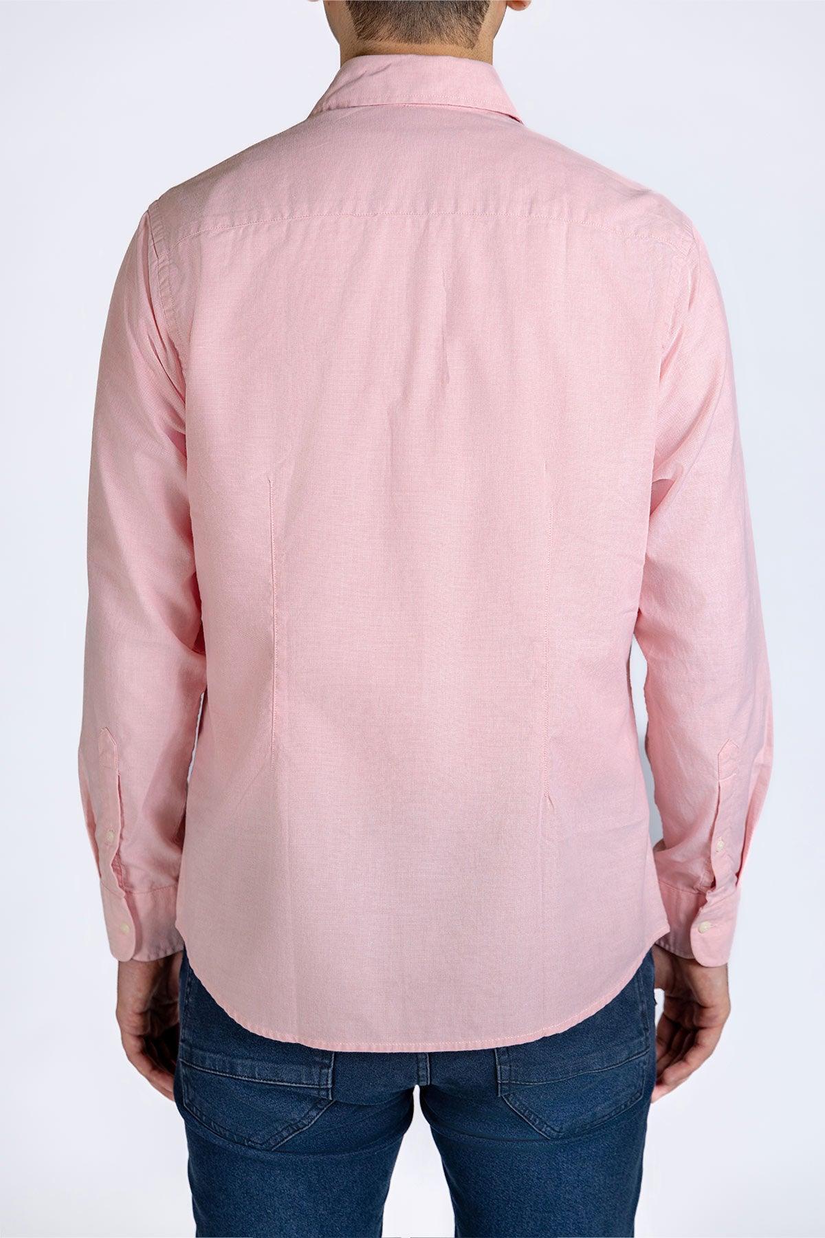 SOLID SHIRT FOR MEN - PEACH - Image 3