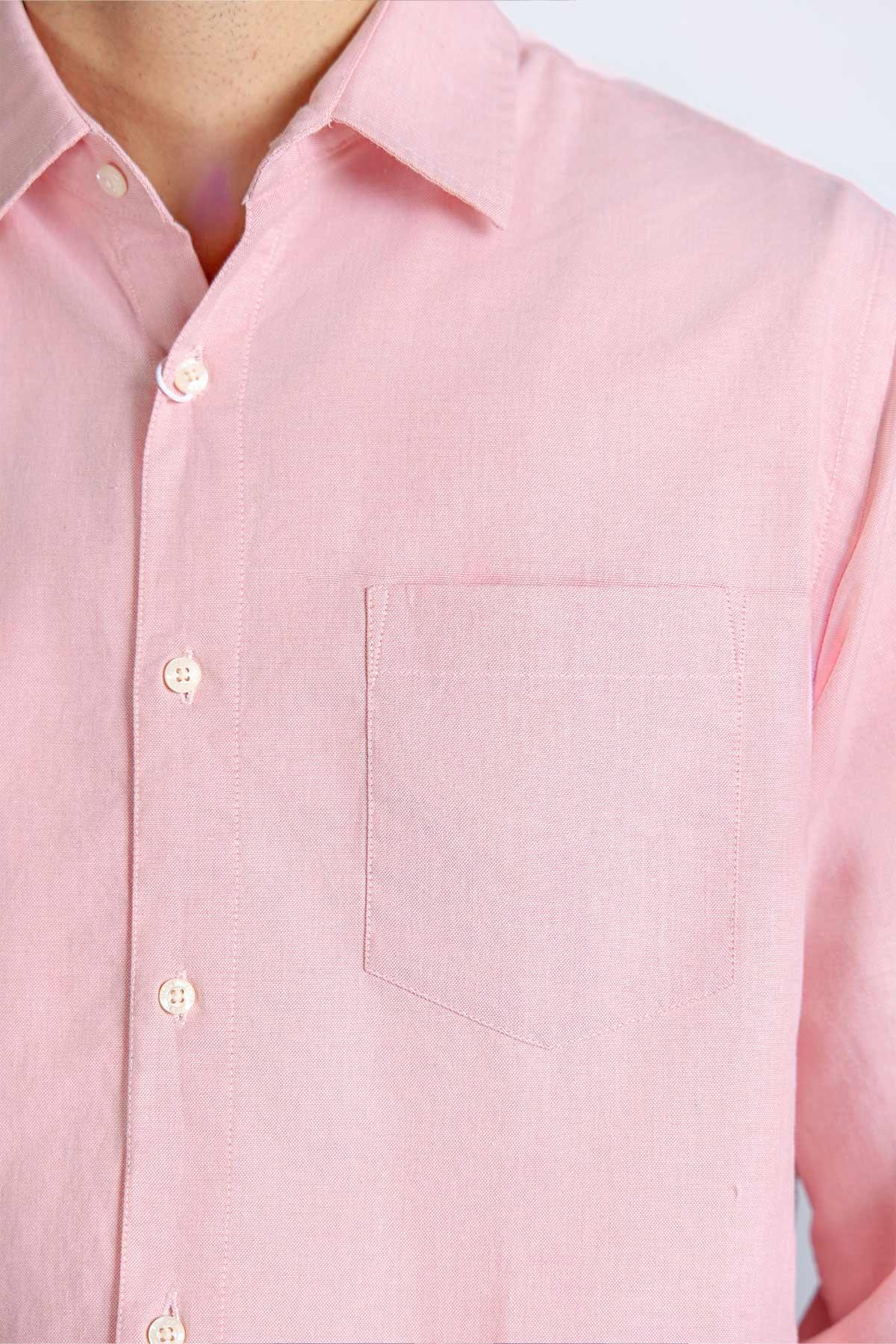 SOLID SHIRT FOR MEN - PEACH - Image 4