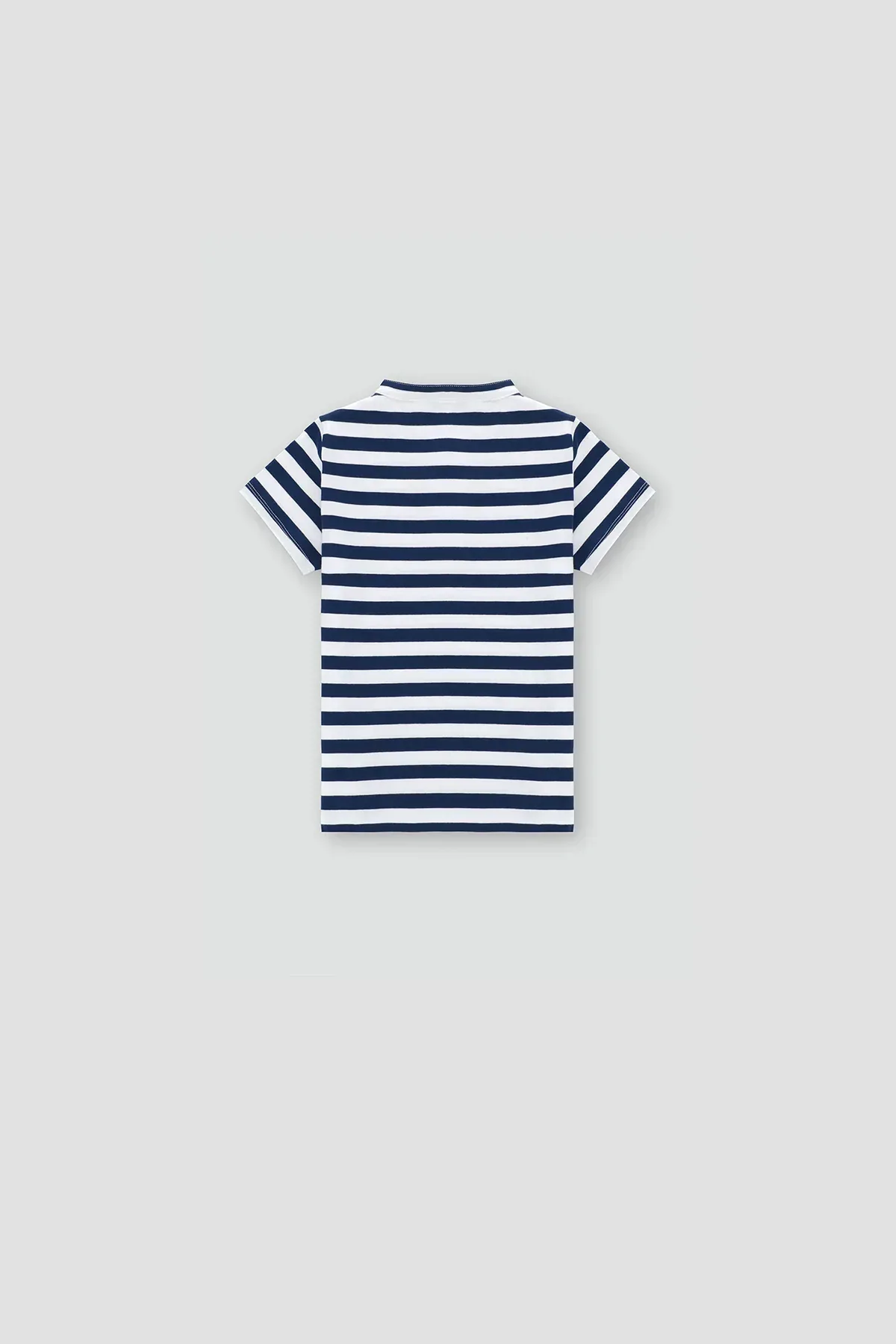 STRIPE HENLEY COLLAR T-SHIRT FOR BOYS - NAVY - Image 3