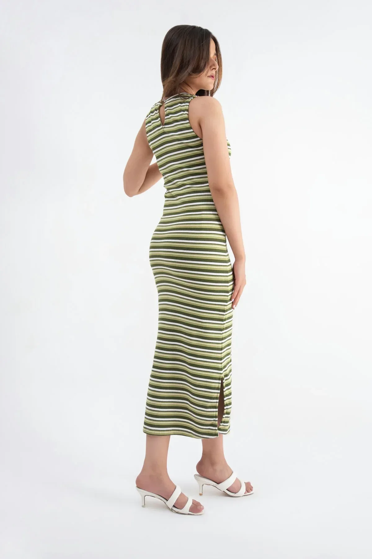 STRIPE BODYCON DRESS FOR WOMEN - CAMO - Image 2