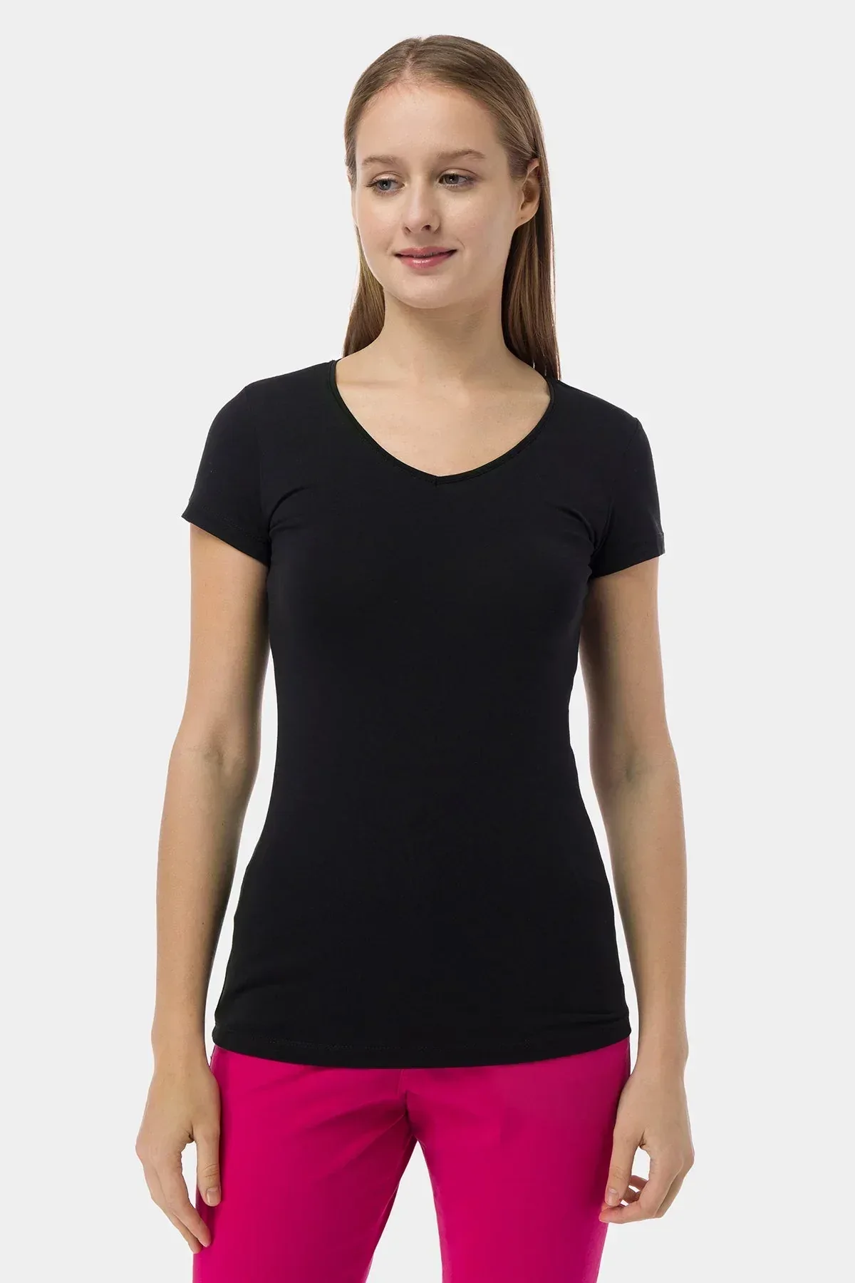 SOLID T-SHIRT FOR WOMEN - BLACK