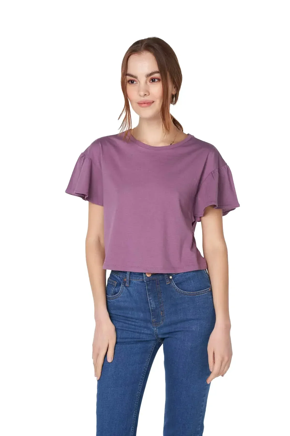 SOLID T-SHIRT FOR WOMEN - PURPLE