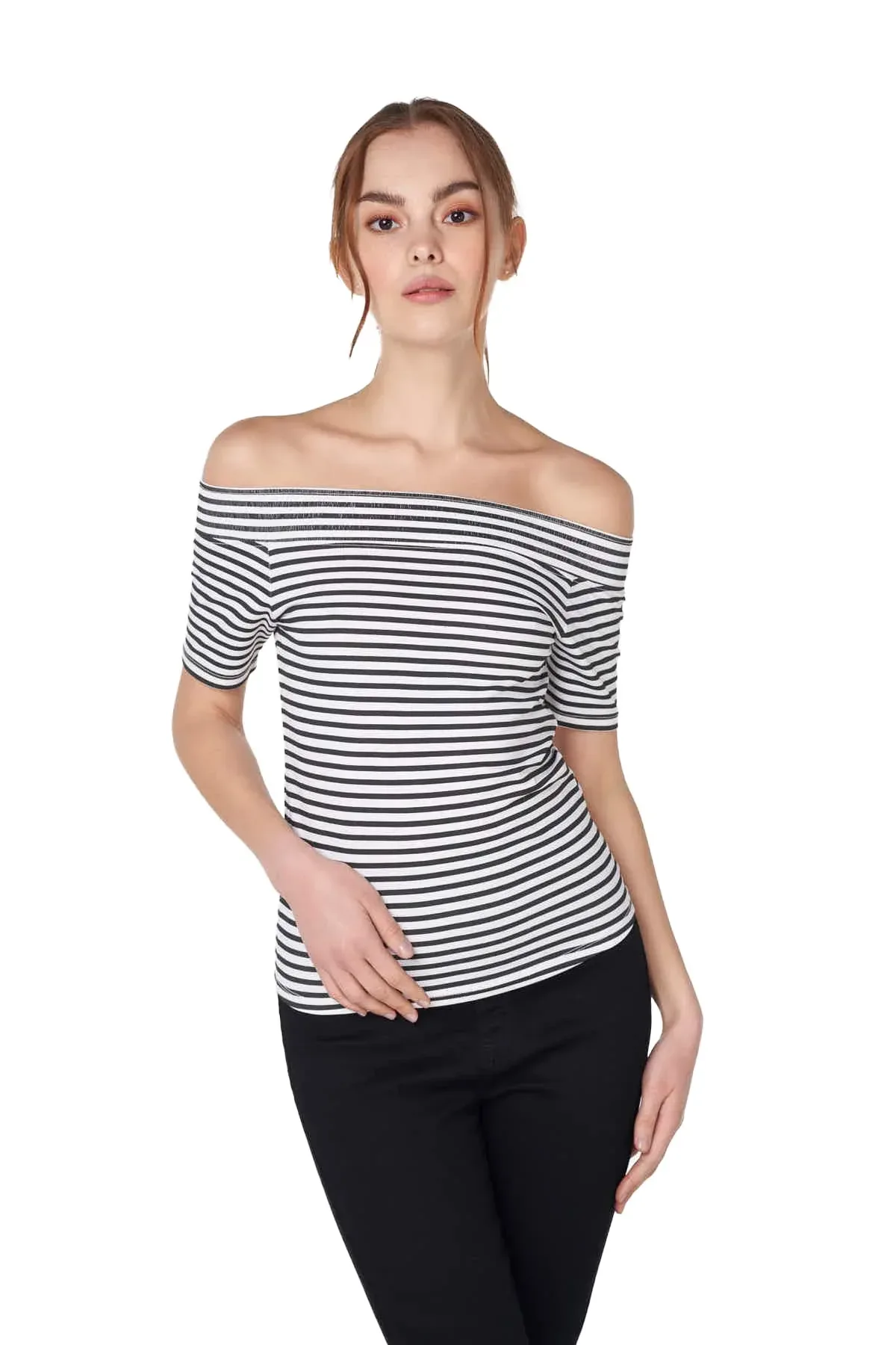 STRIPE T-SHIRT FOR WOMEN - WHITE