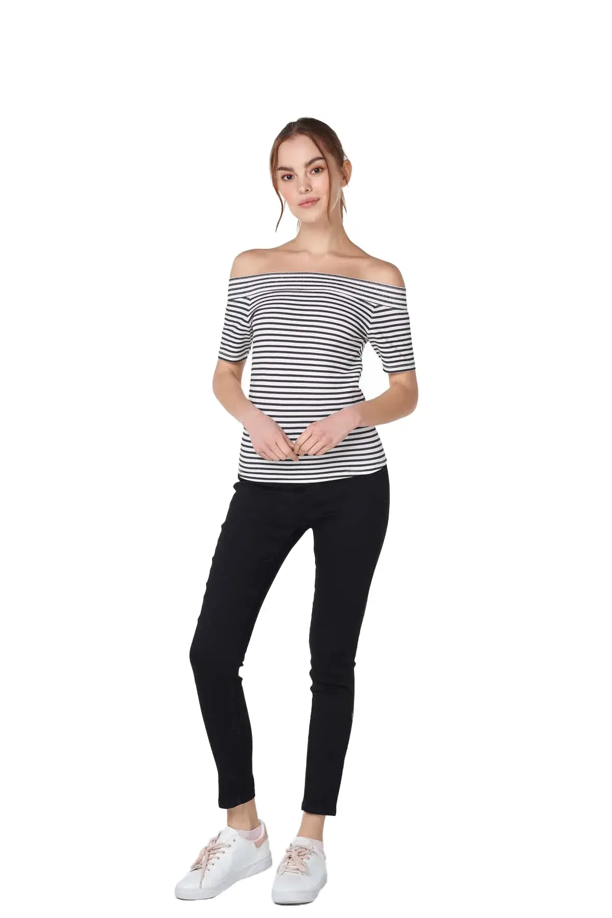 STRIPE T-SHIRT FOR WOMEN - WHITE - Image 3