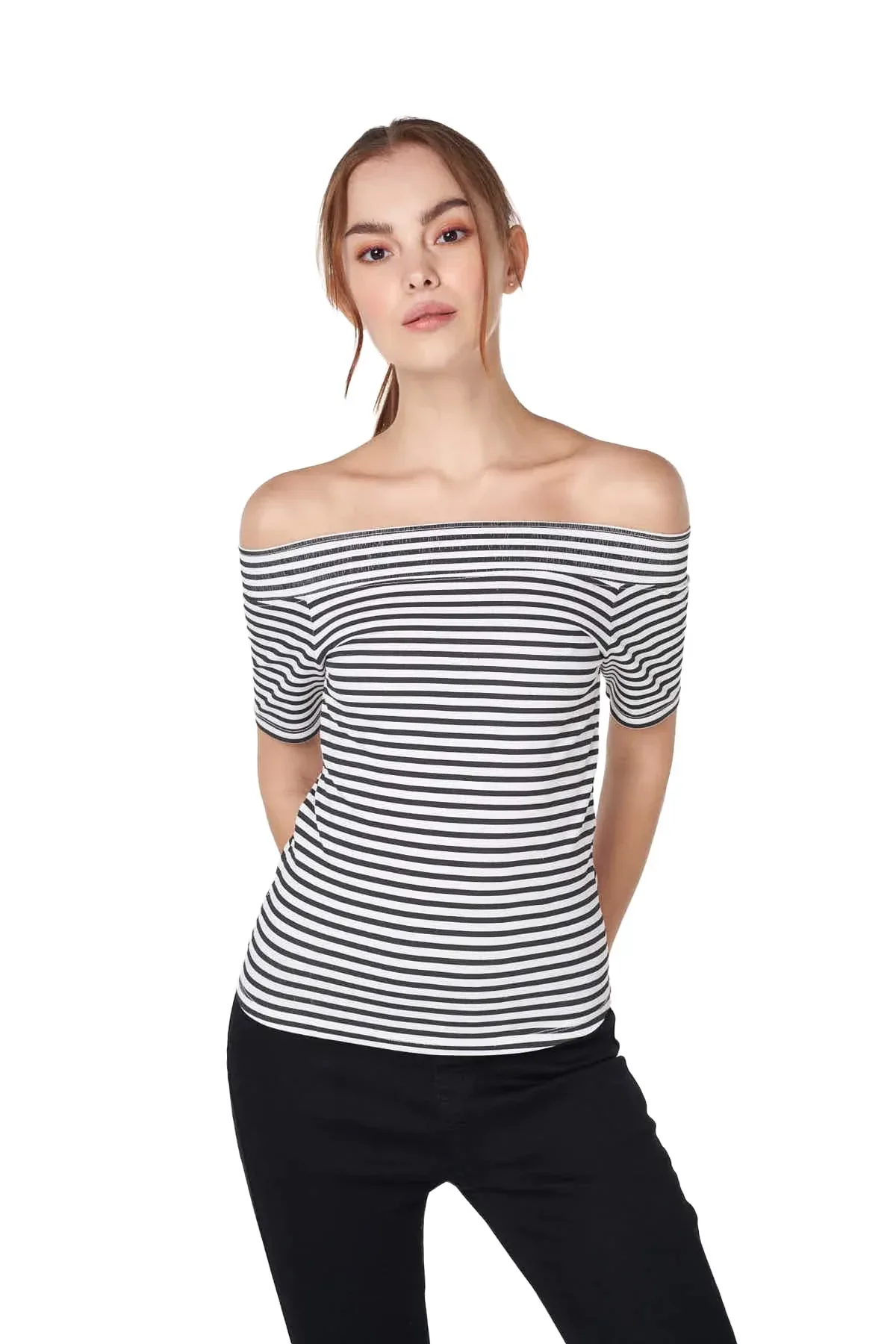 STRIPE T-SHIRT FOR WOMEN - WHITE - Image 4