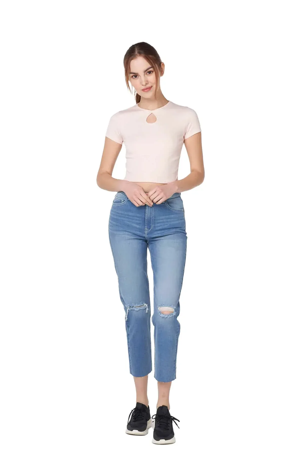 SOLID T-SHIRT FOR WOMEN - PINK