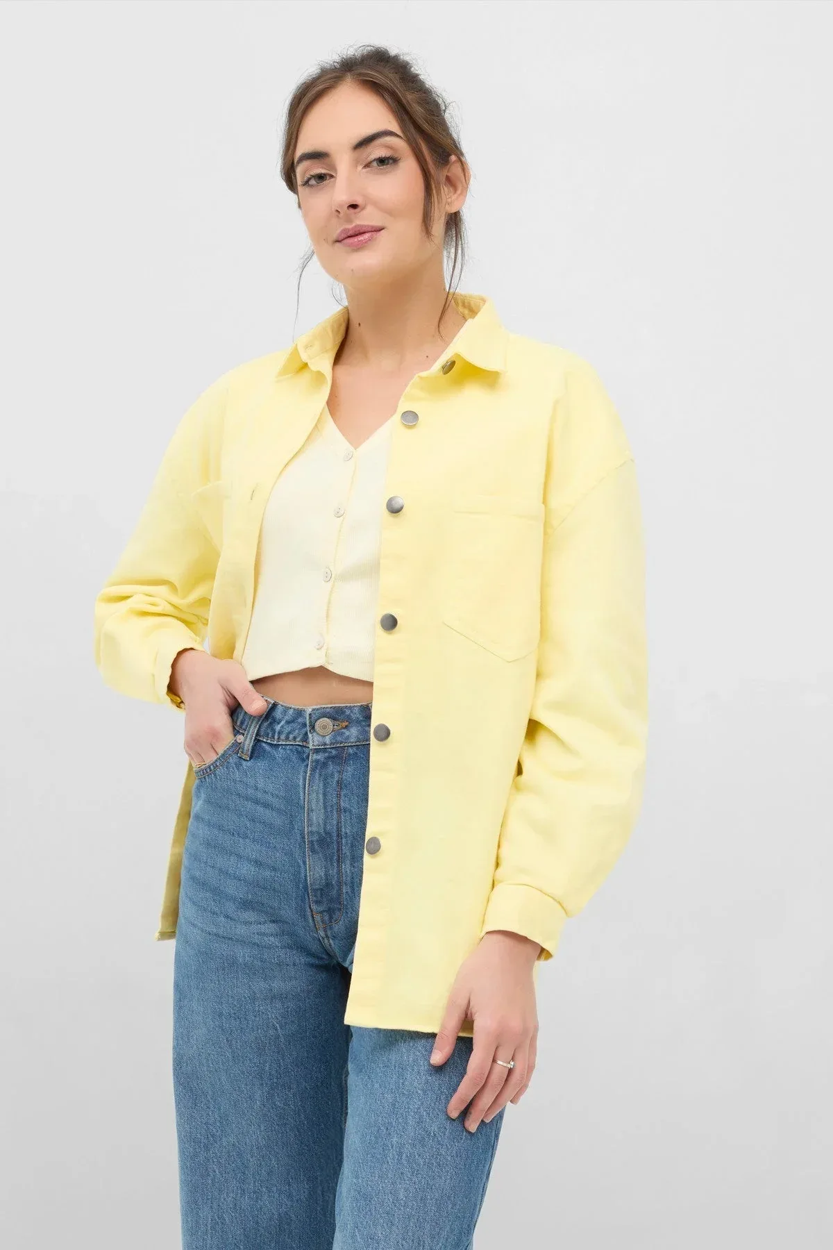 OVERSIZED SHIRT FOR WOMEN - YELLOW
