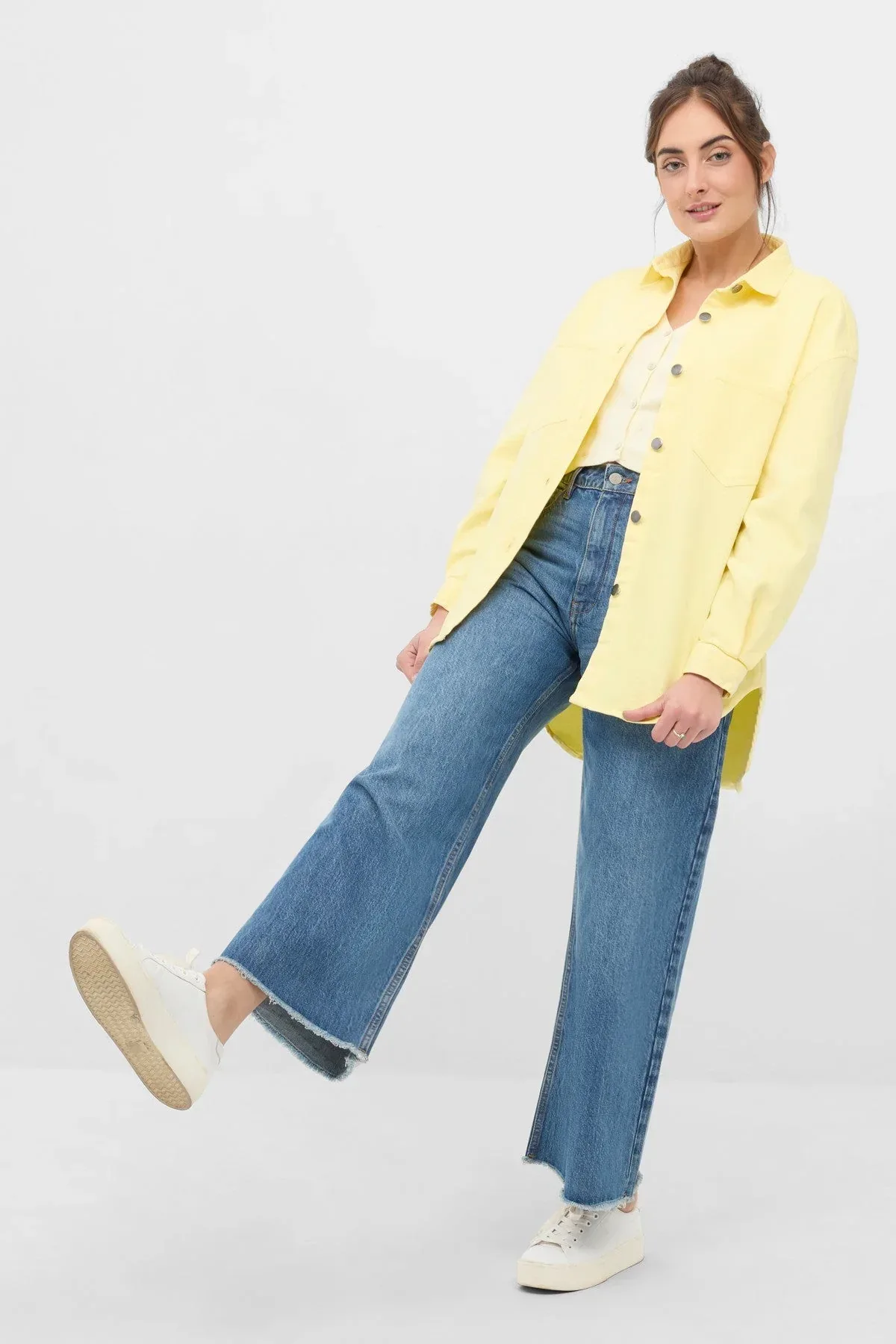 OVERSIZED SHIRT FOR WOMEN - YELLOW - Image 2