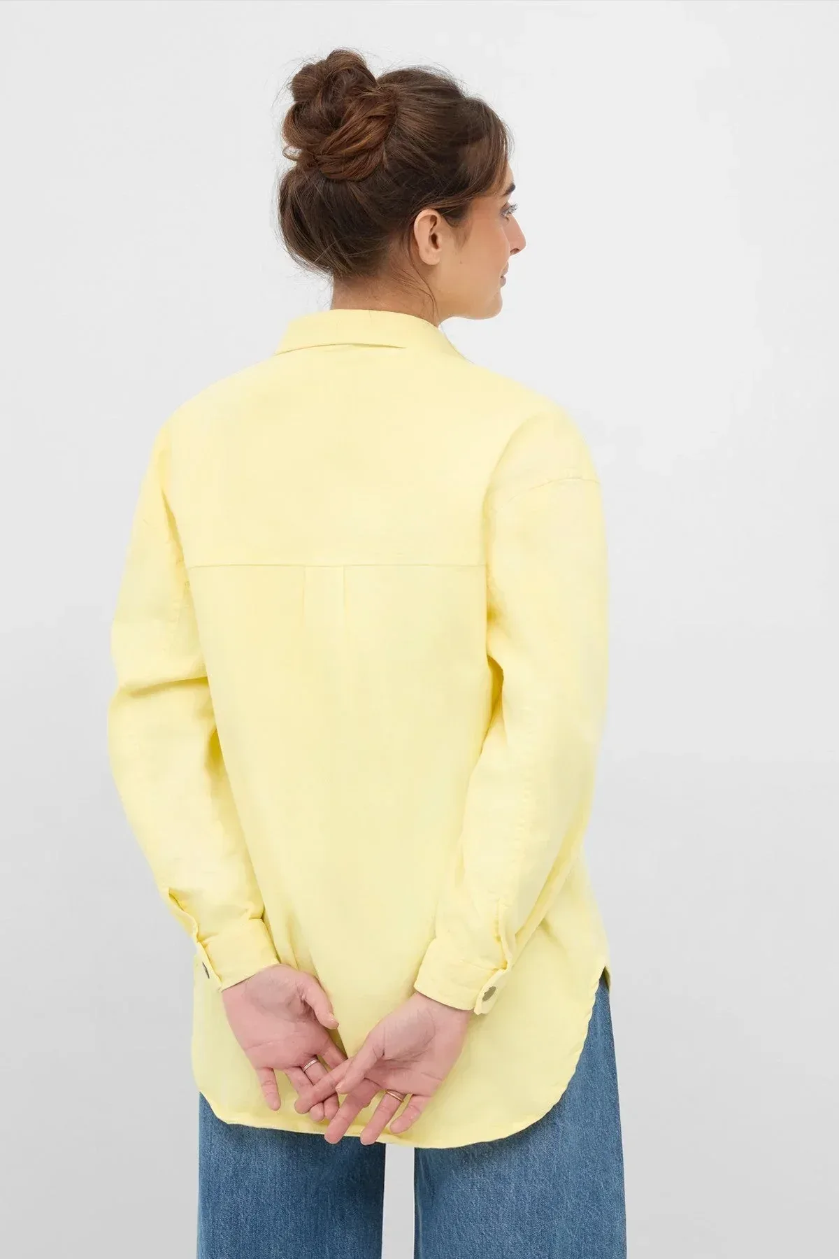 OVERSIZED SHIRT FOR WOMEN - YELLOW - Image 4