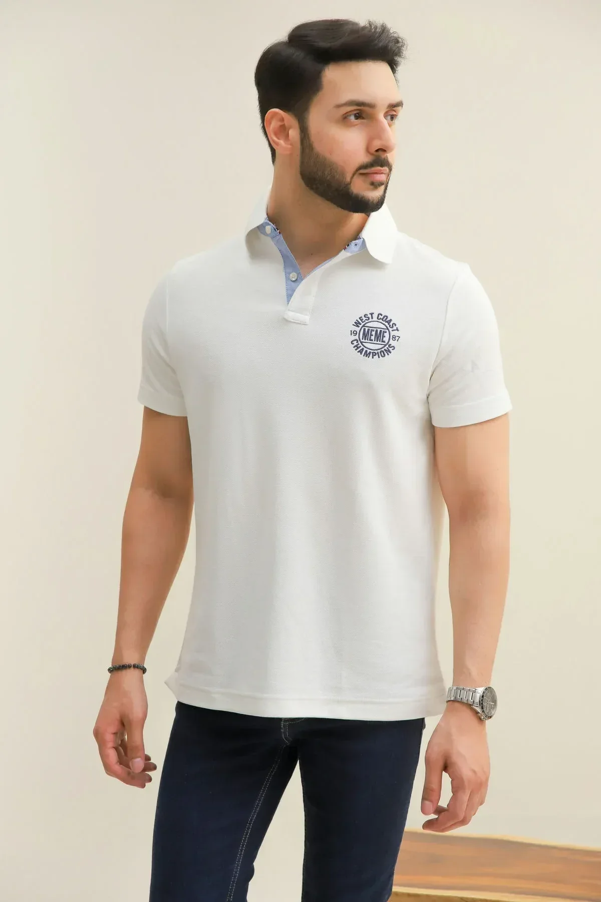 POLO SHIRT FOR MEN - WHITE - Image 2