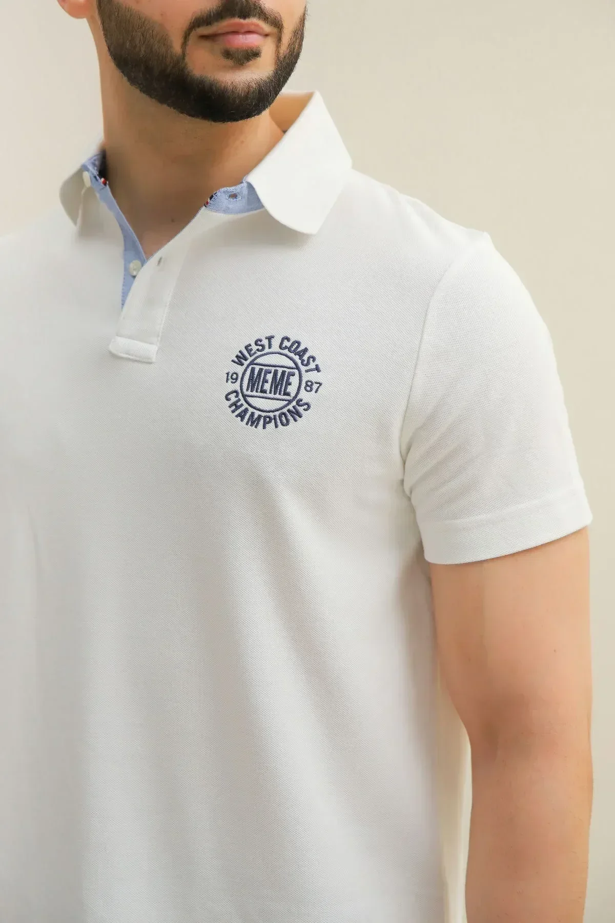 POLO SHIRT FOR MEN - WHITE - Image 4