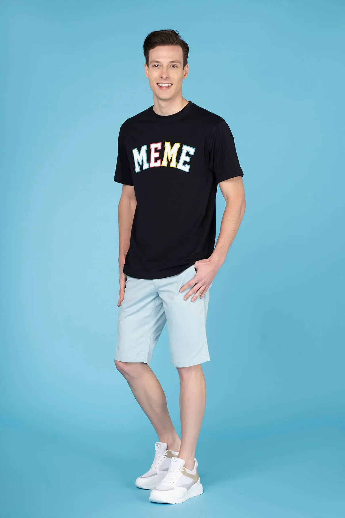 CHINO SHORT FOR MEN - LIGHT BLUE - Image 3