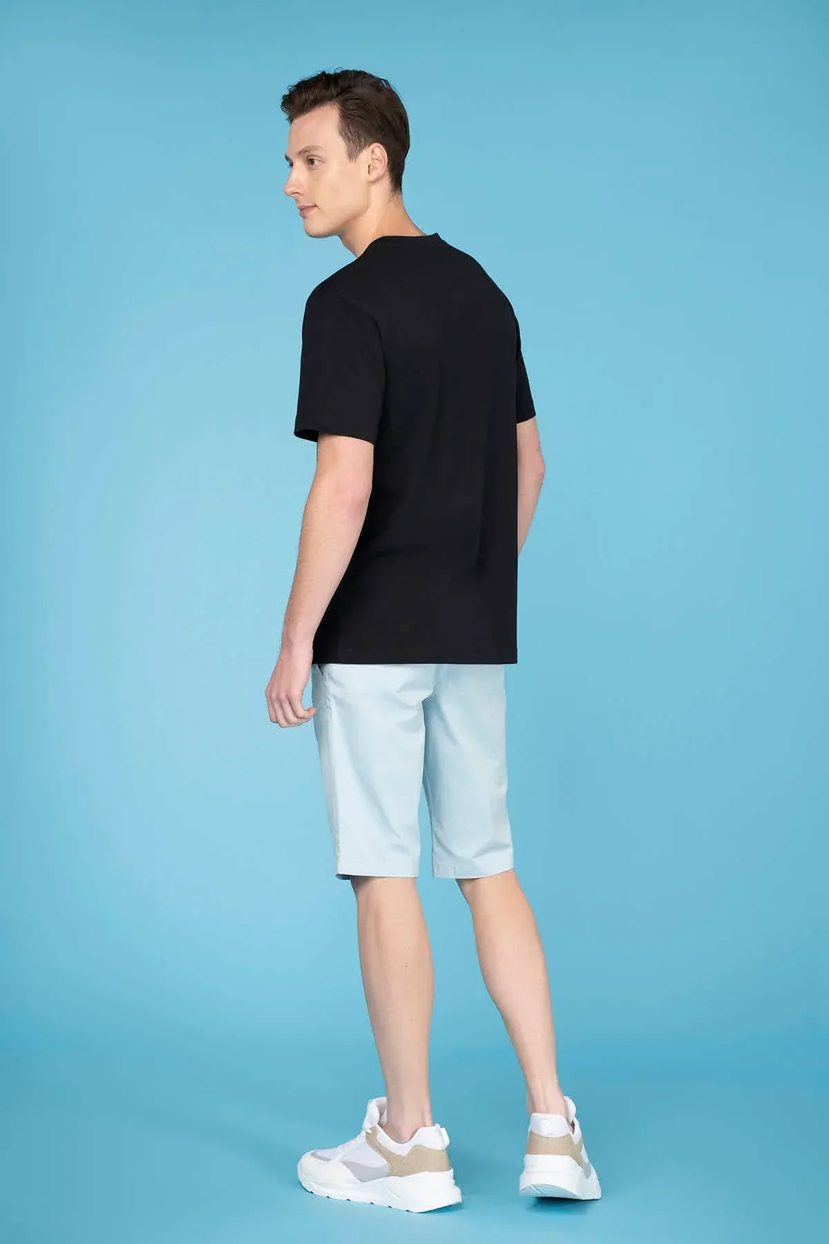CHINO SHORT FOR MEN - LIGHT BLUE - Image 4
