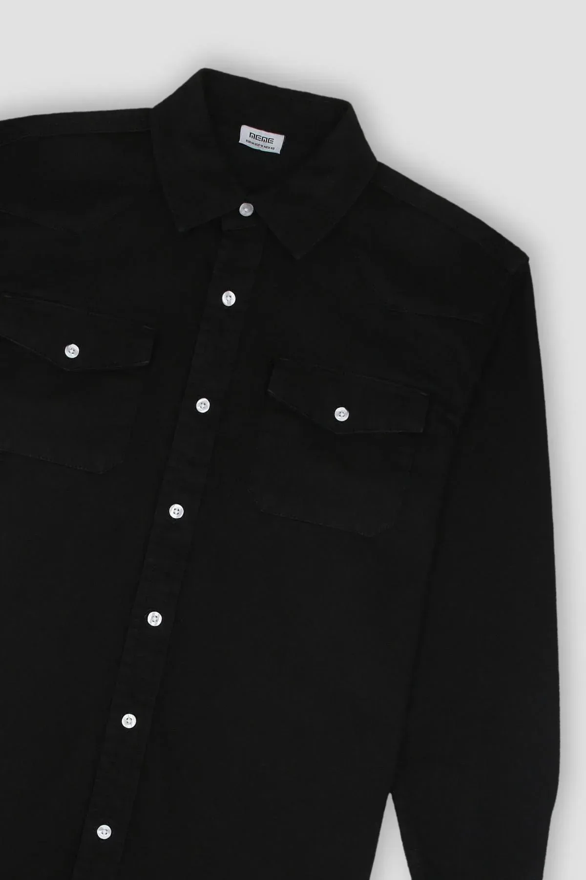 ESTEVE DENIM SHIRT FOR MEN - BLACK - Image 3