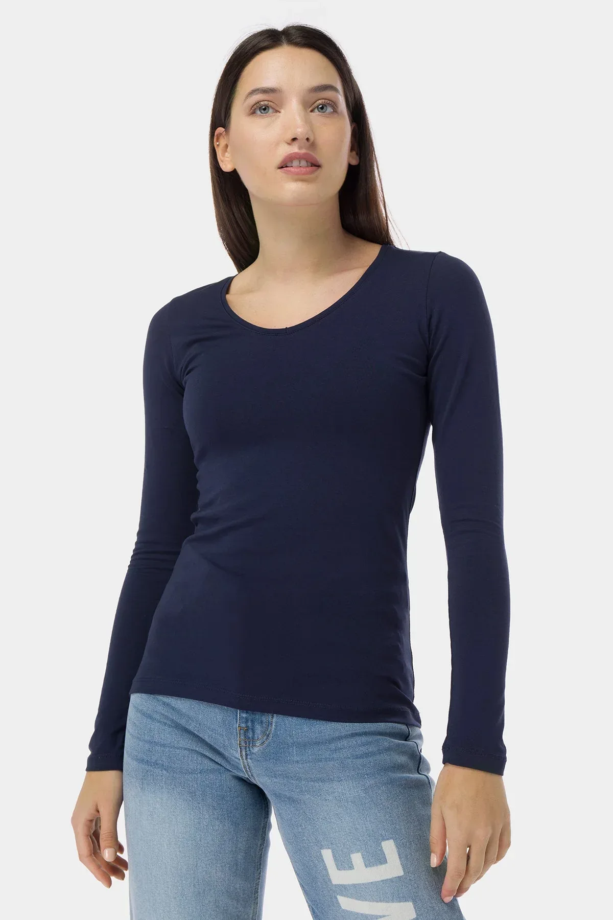 SOLID LONG SLEEVE T-SHIRT FOR WOMEN