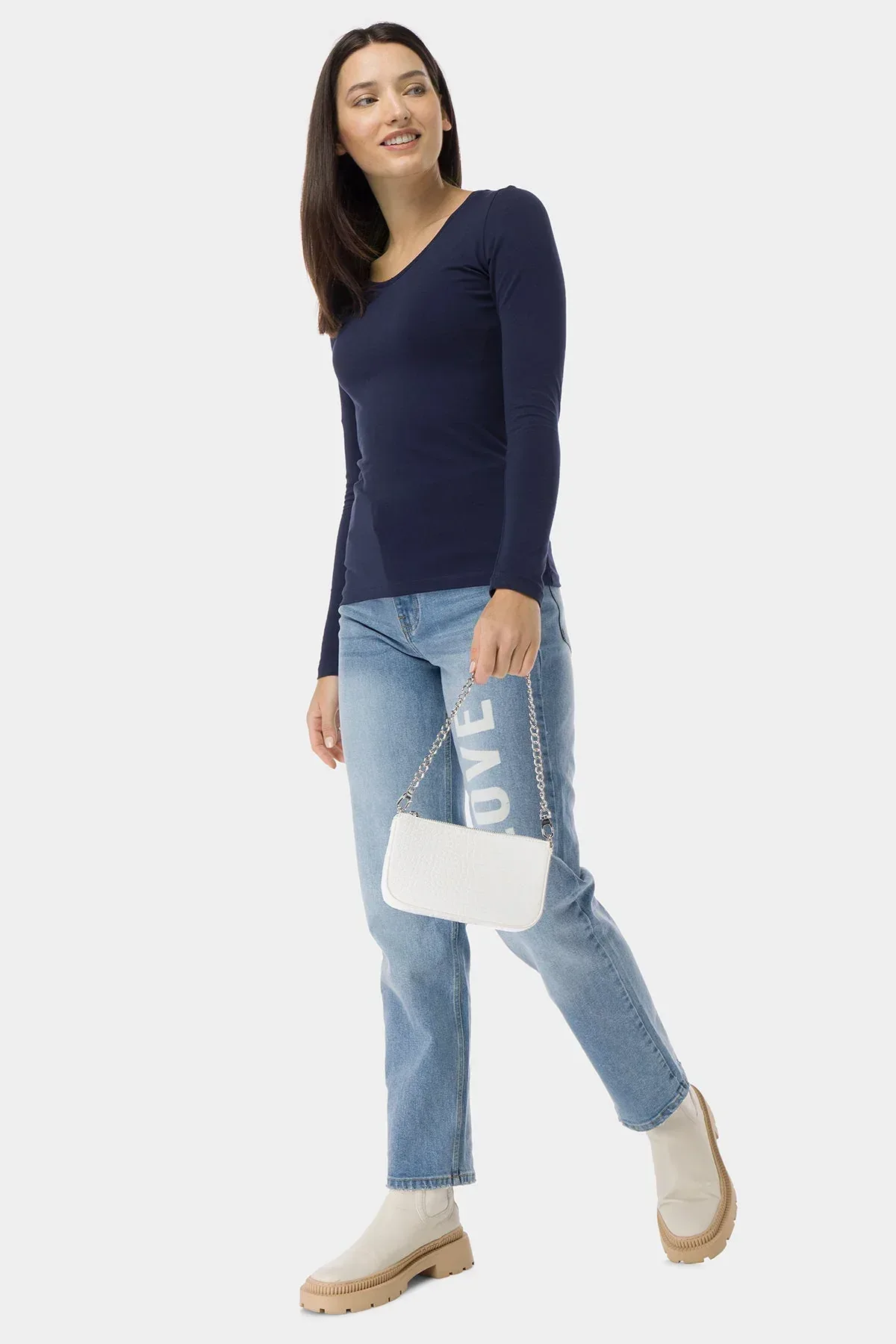 SOLID LONG SLEEVE T-SHIRT FOR WOMEN - Image 3