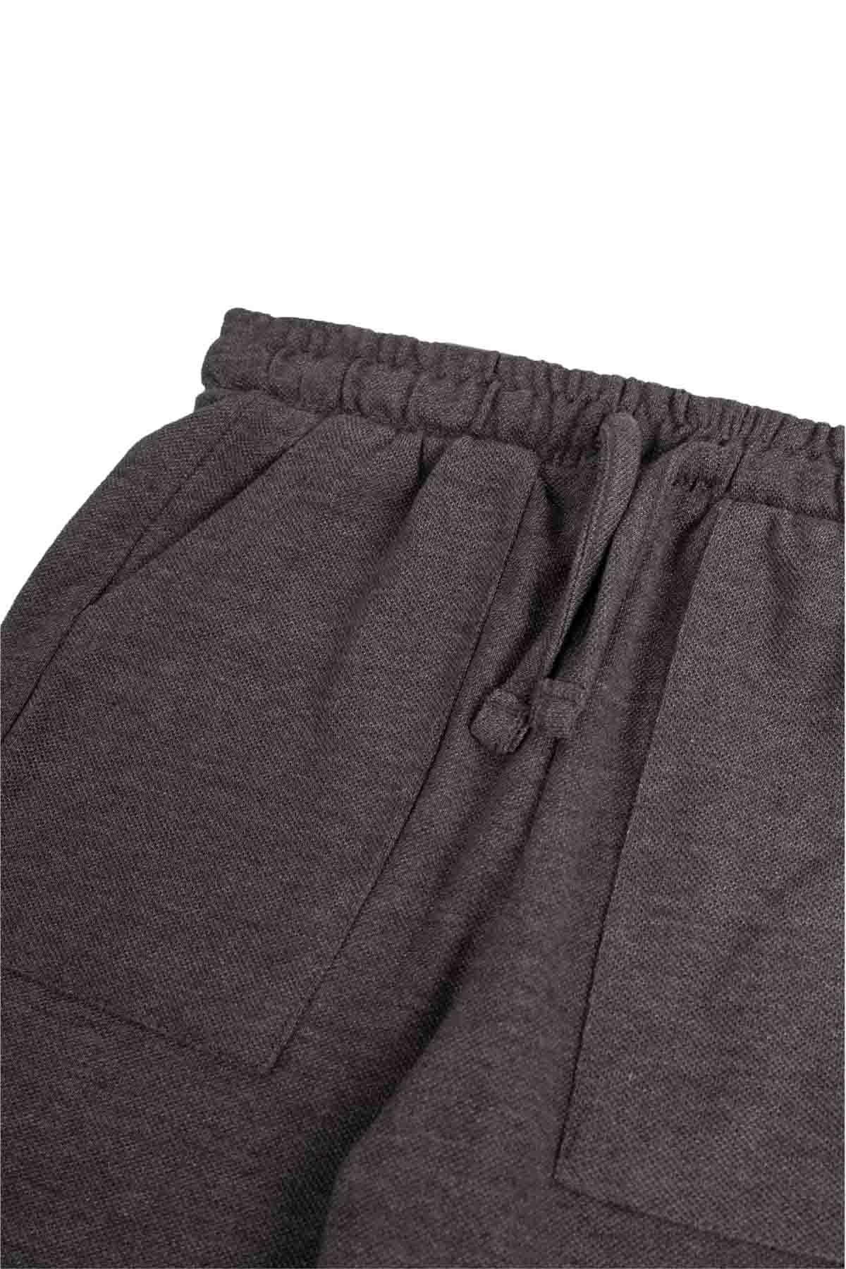 SOLID CASUAL SHORT FOR BOYS - ANTHRA MELANGE - Image 3