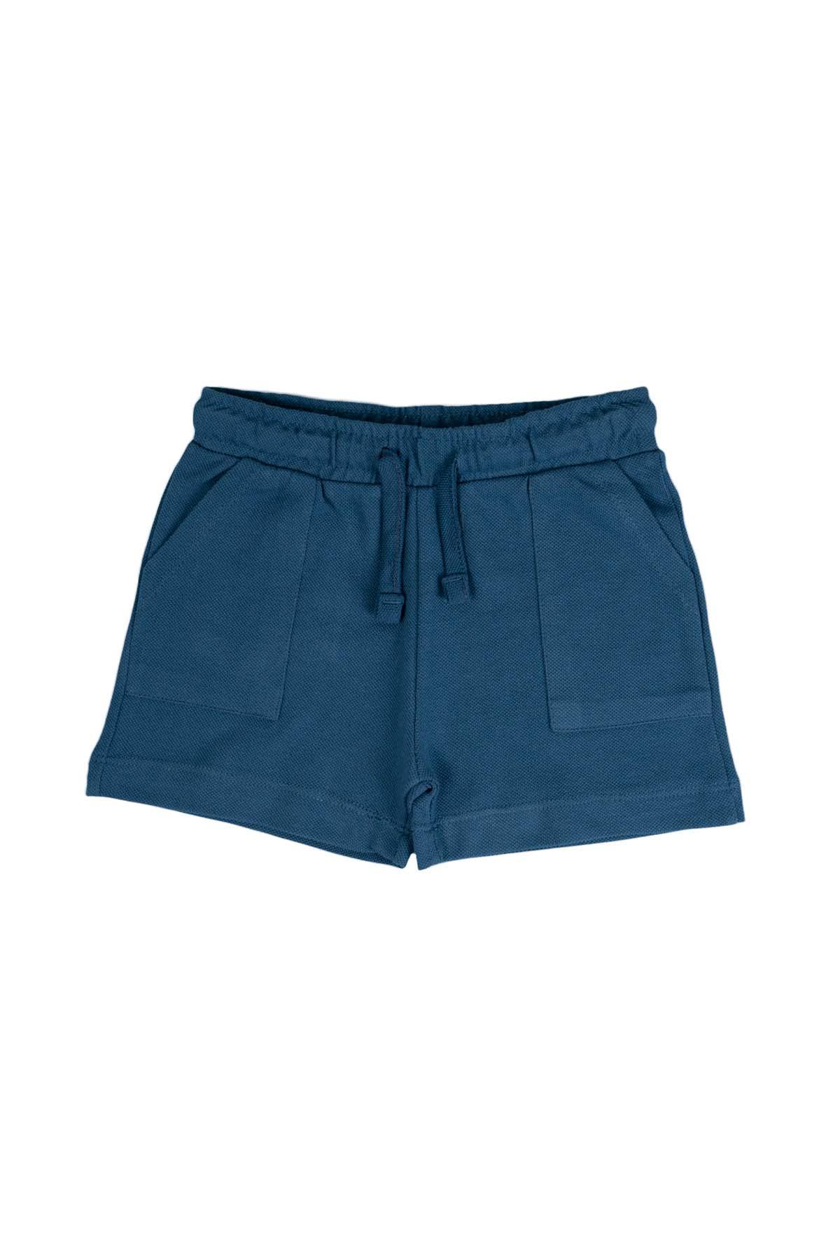 SOLID CASUAL SHORT FOR BOYS - MID BLUE