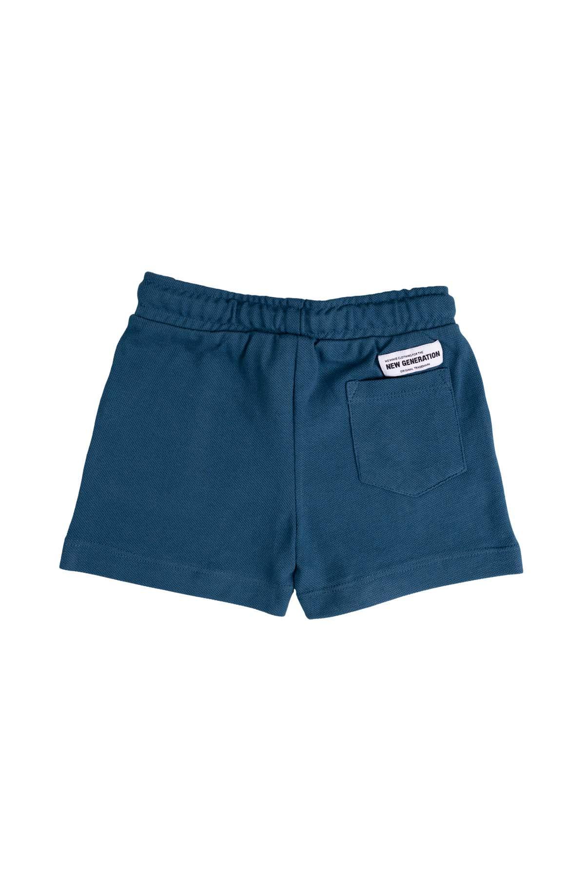 SOLID CASUAL SHORT FOR BOYS - MID BLUE - Image 2