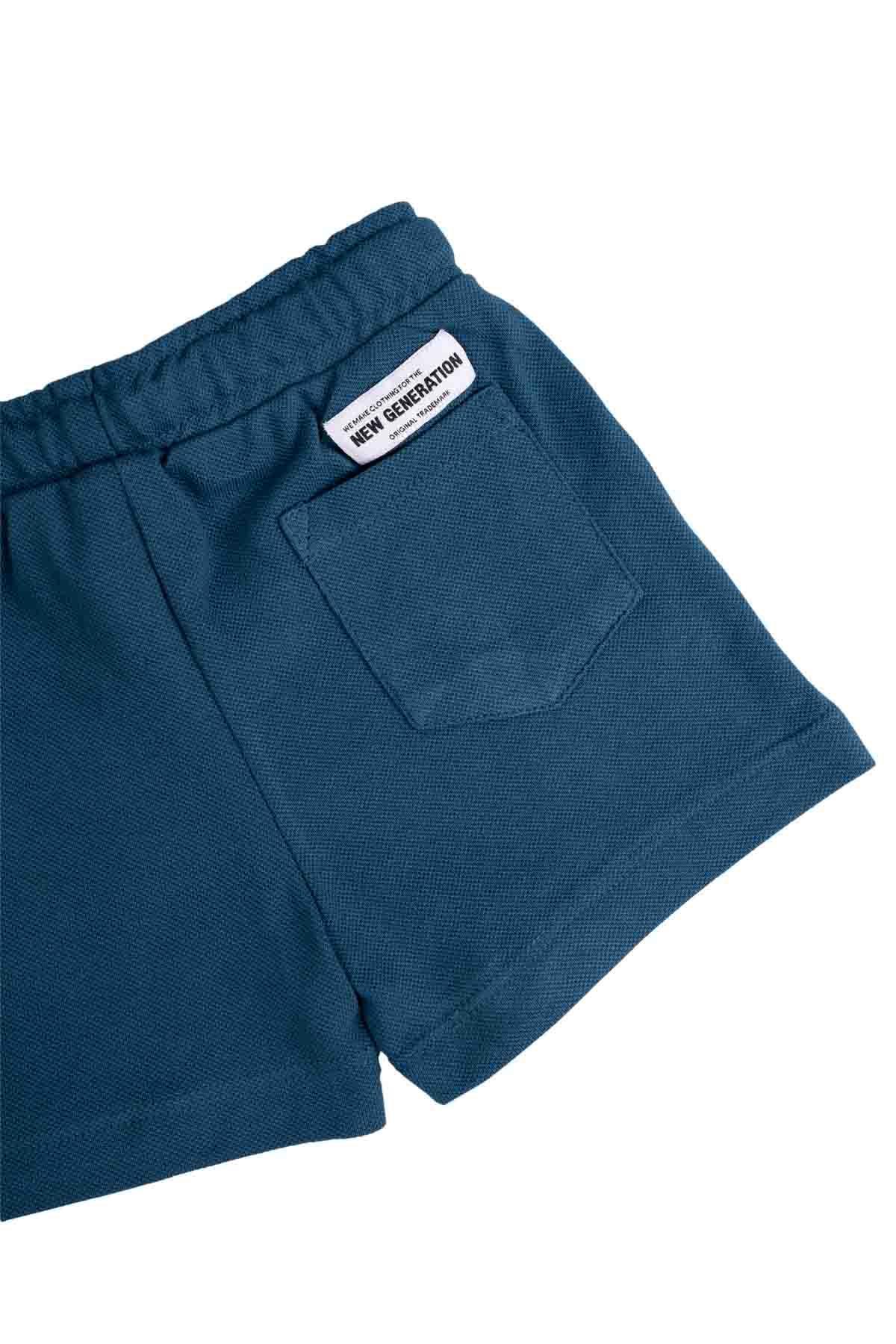 SOLID CASUAL SHORT FOR BOYS - MID BLUE - Image 4