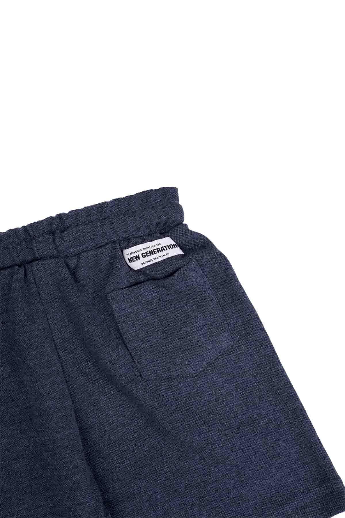 SOLID CASUAL SHORT FOR BOYS - NAVY MELANGE - Image 3