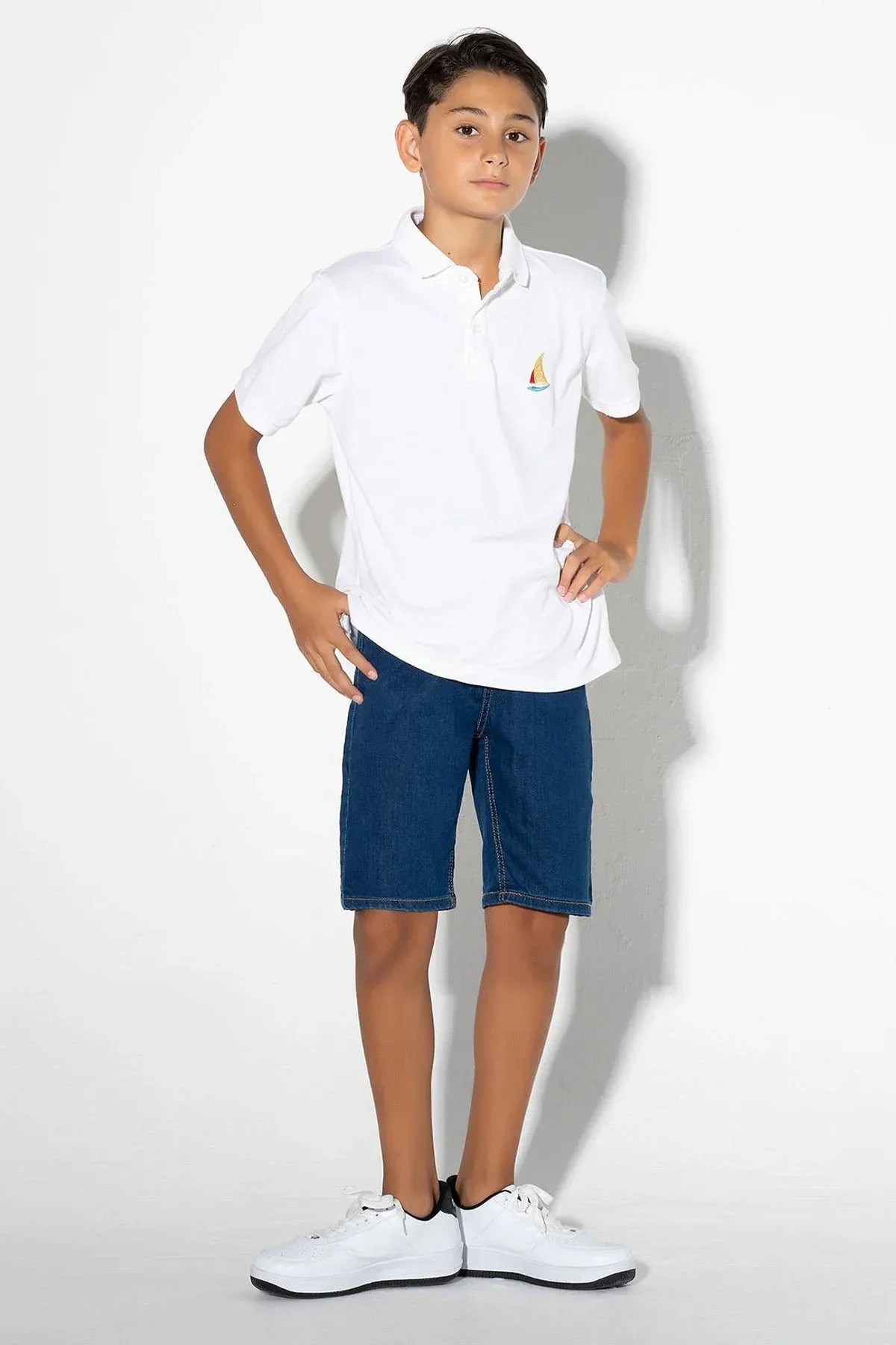 CASUAL POLO SHIRT FOR BOYS - WHITE - Image 2