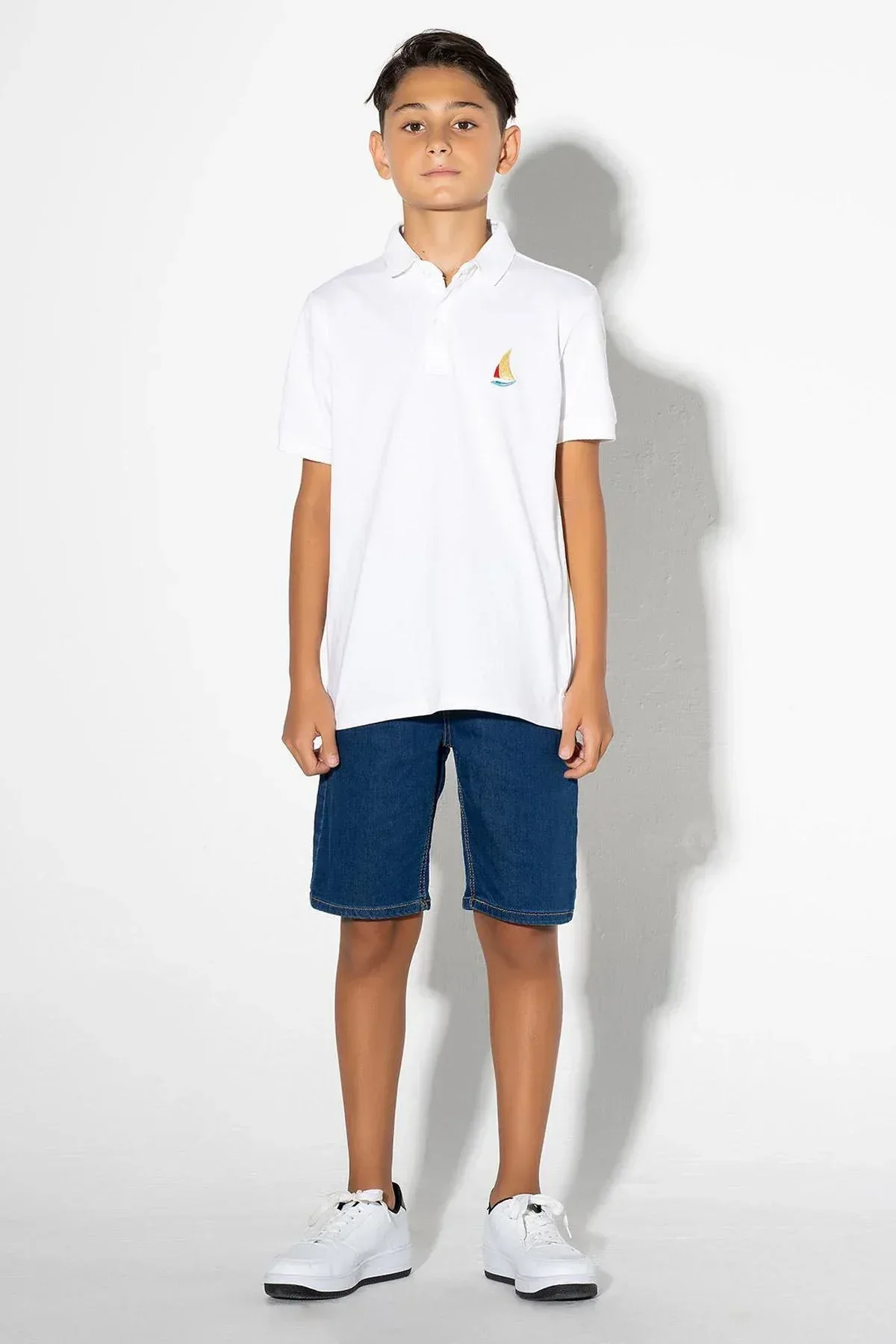 CASUAL POLO SHIRT FOR BOYS - WHITE - Image 4
