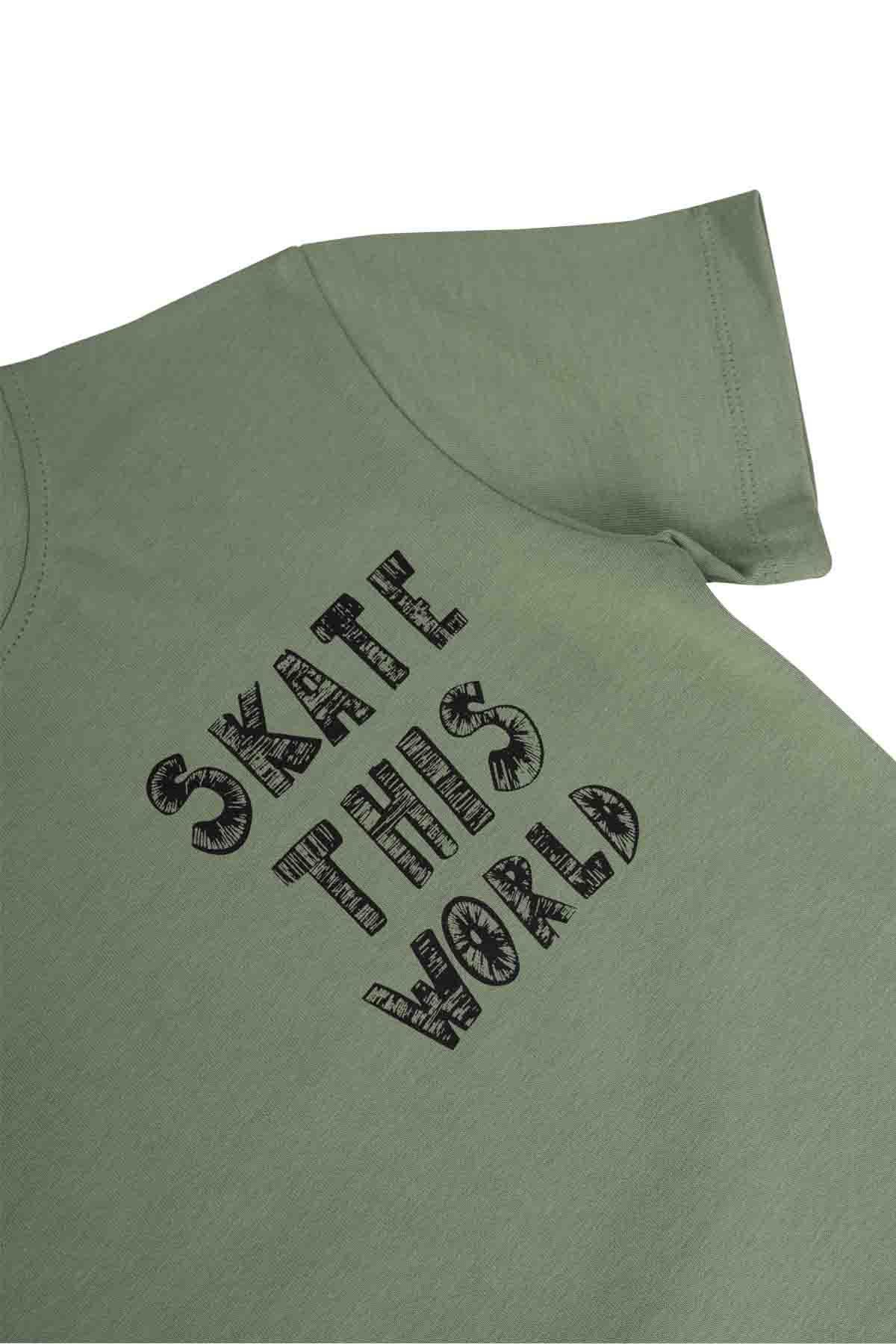 ILLUSTRATED GRAPHIC T-SHIRT FOR BOYS - KHAKI - Image 4