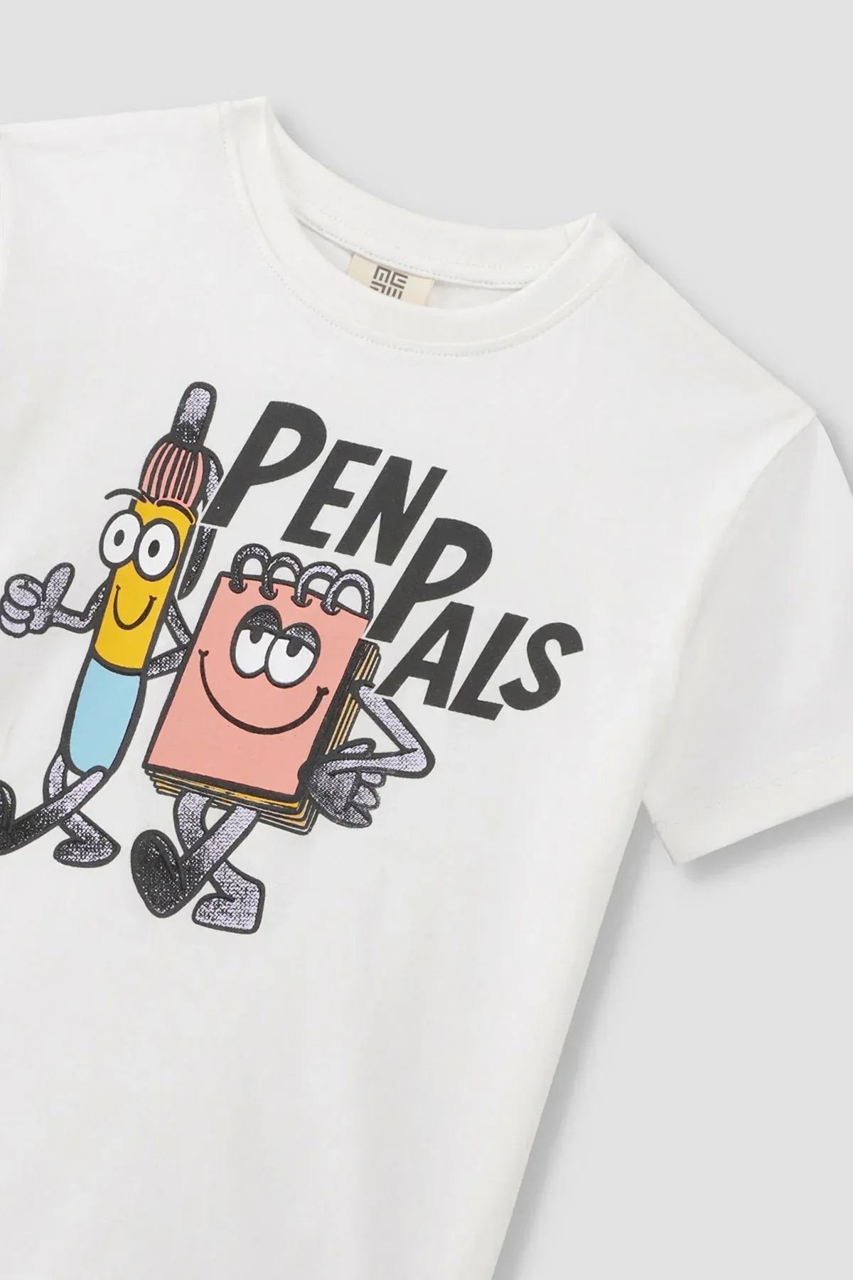 PEN PALS ILLUSTRATION T-SHIRT FOR BOYS - EGRET - Image 3