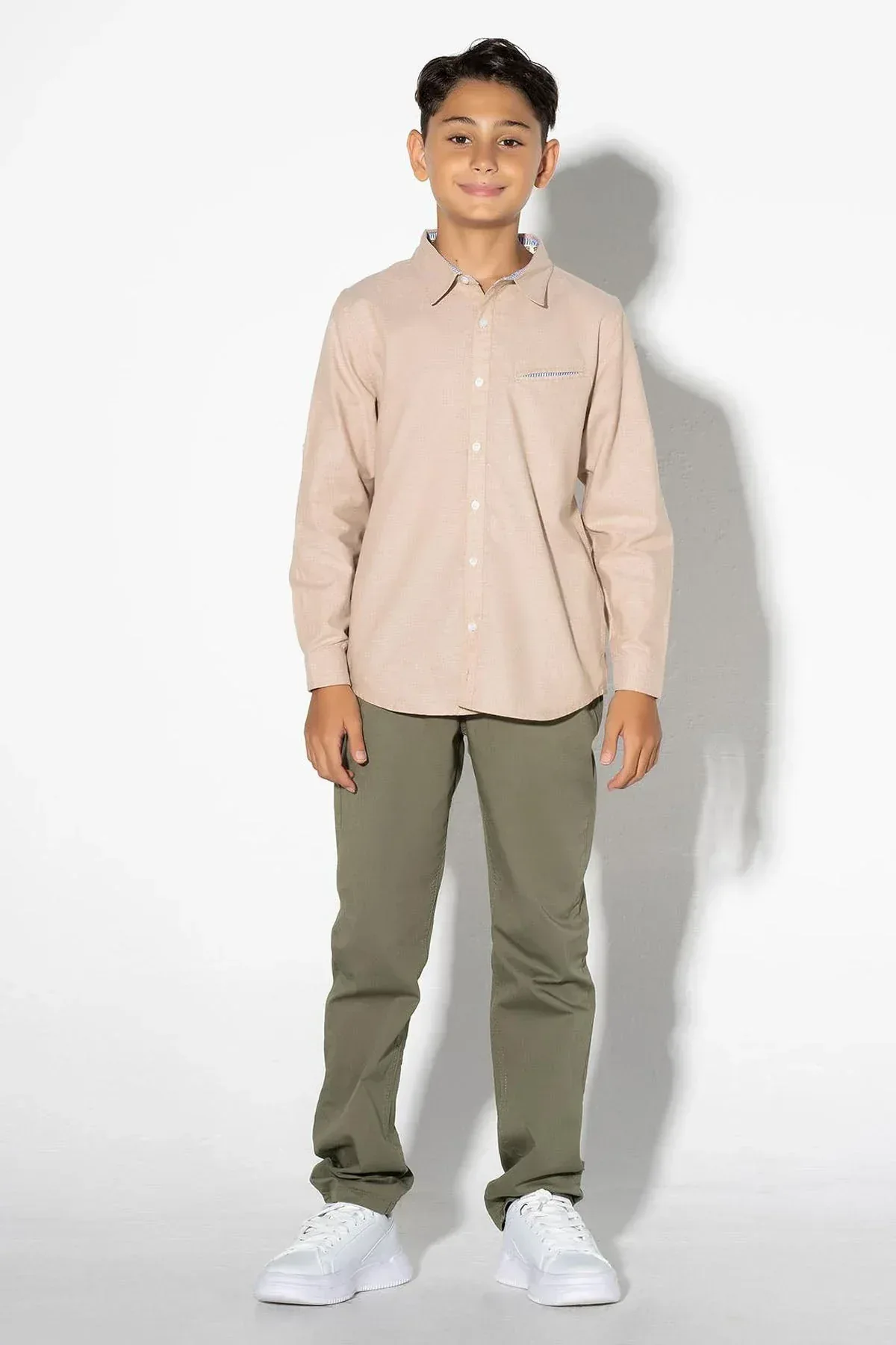 SOLID BUTTON DOWN SHIRT FOR BOYS
