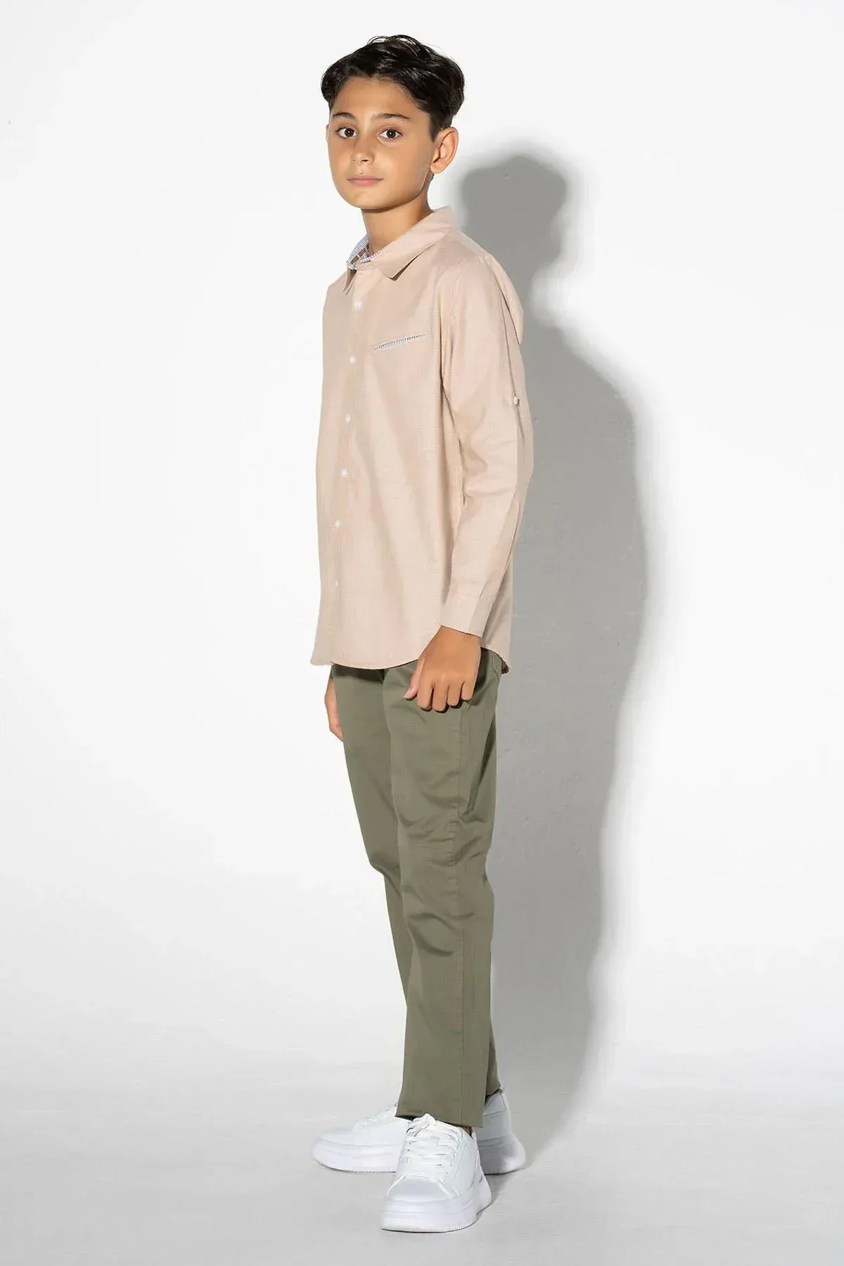 SOLID BUTTON DOWN SHIRT FOR BOYS - Image 2