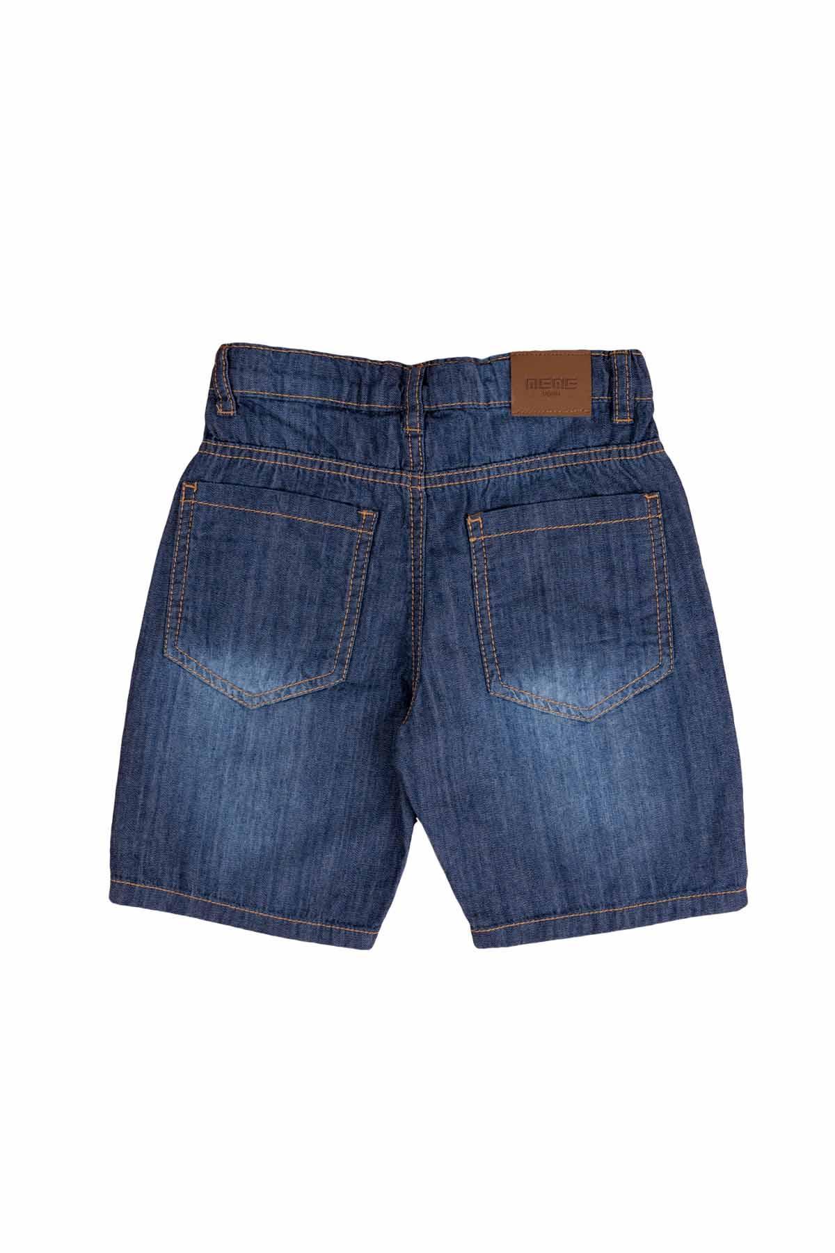 CLASSICAL DENIM SHORT FOR BOYS - DARK BLUE - Image 2