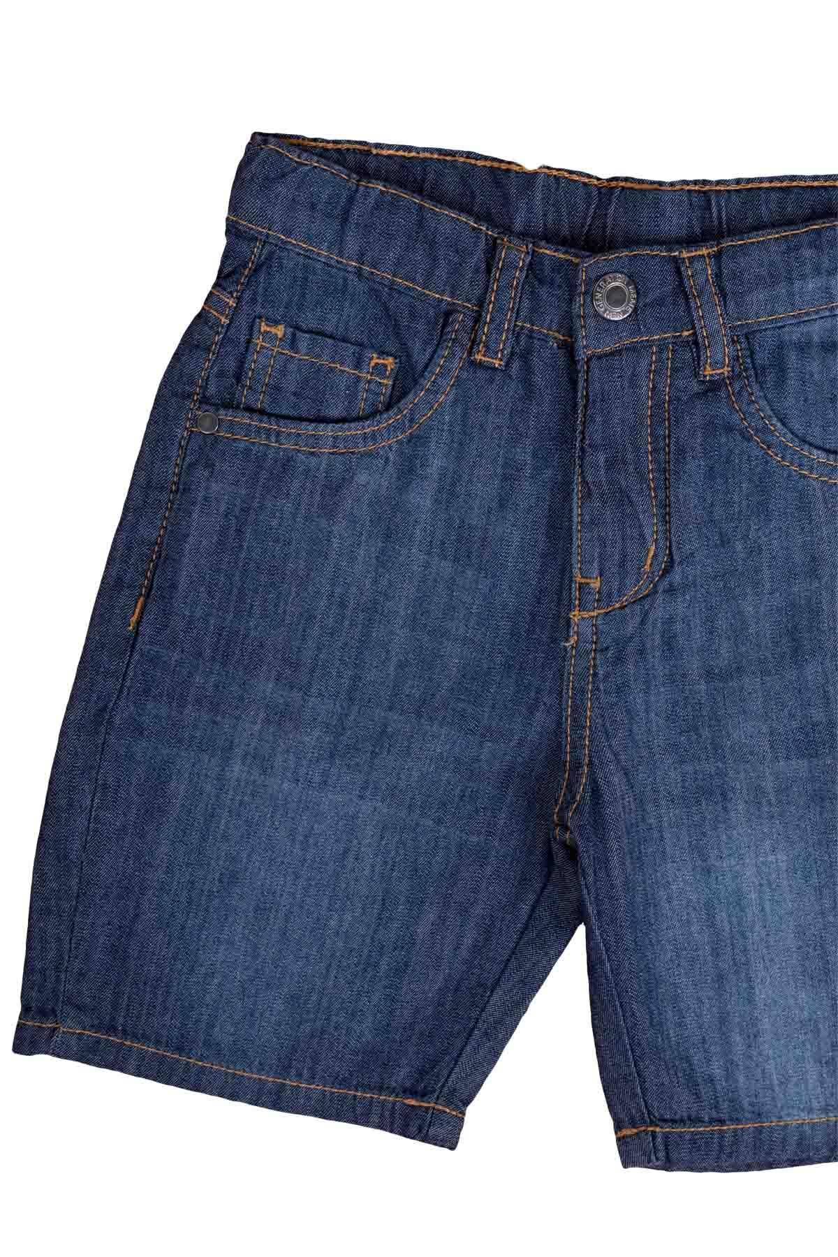CLASSICAL DENIM SHORT FOR BOYS - DARK BLUE - Image 4