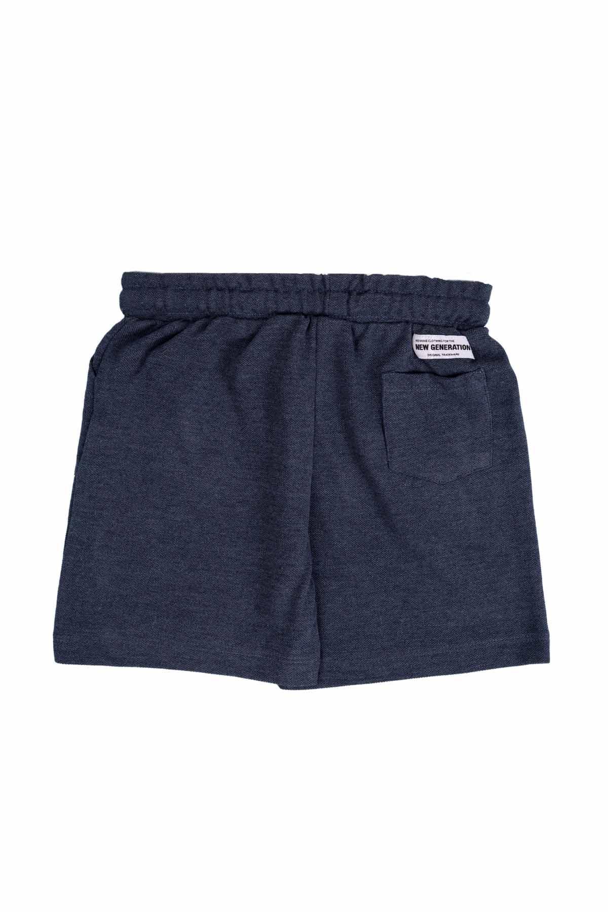 SOLID CASUAL SHORT FOR BABY BOYS - NAVY MELANGE - Image 2