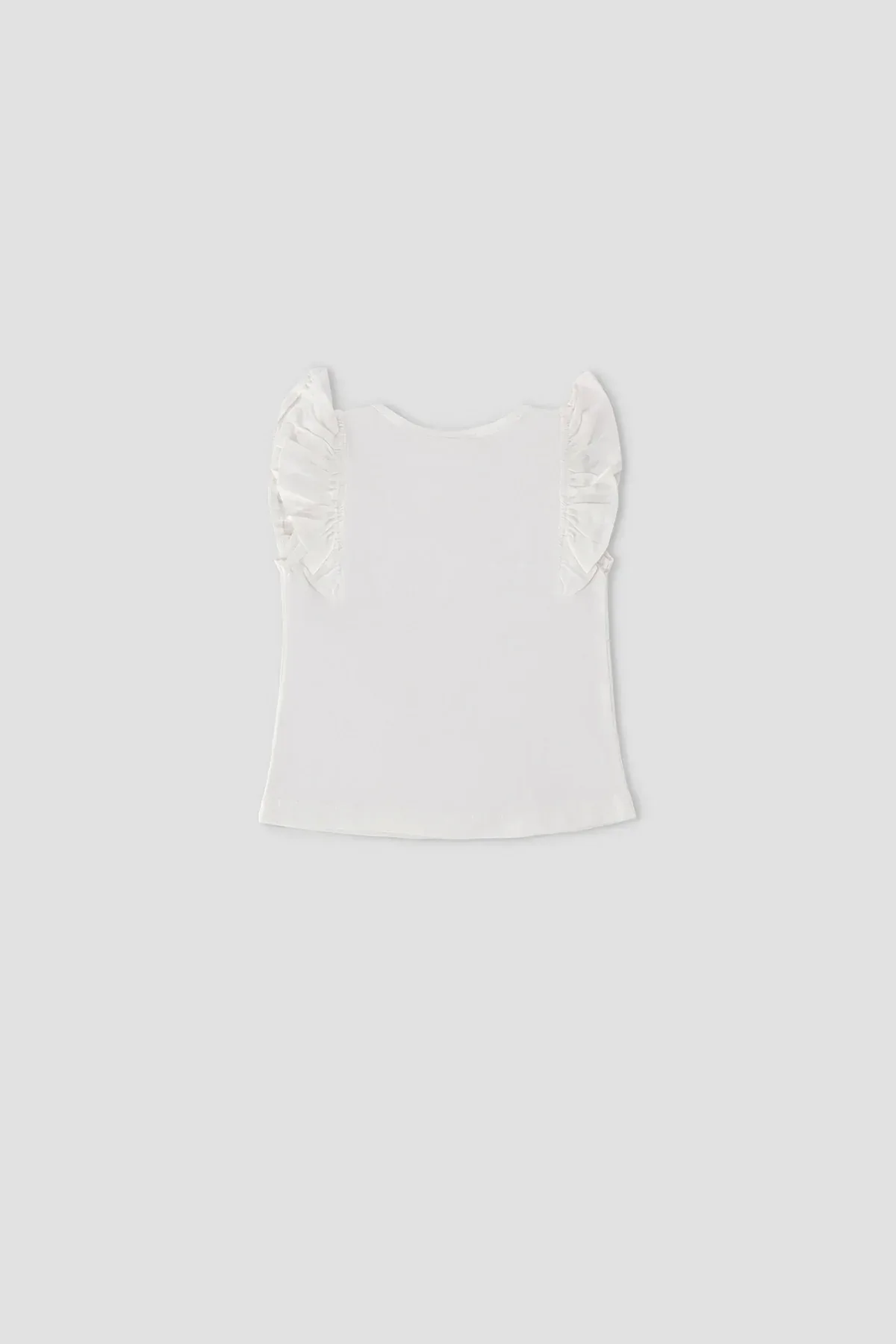 SOLID T-SHIRT FOR BABY GIRLS - WHITE - Image 3