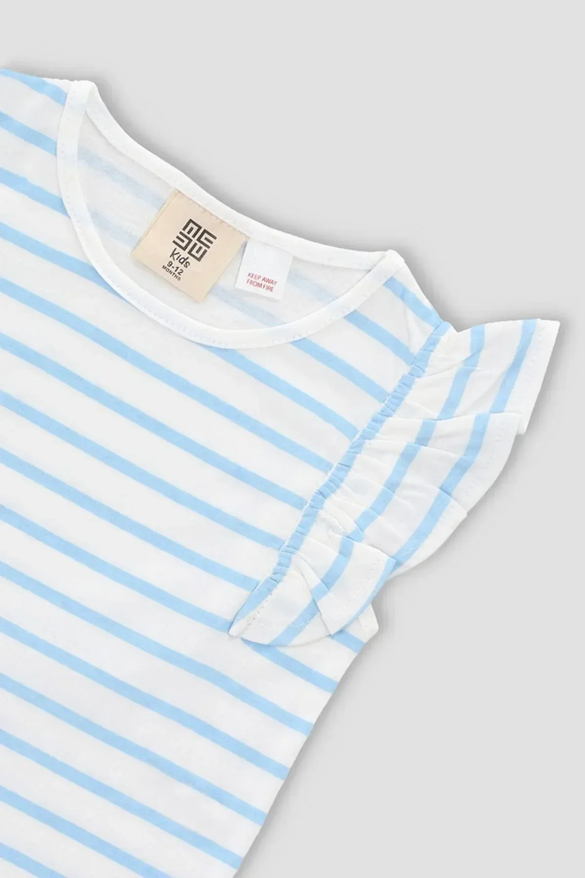 STRIPED T-SHIRT FOR BABY GIRLS - BLUE - Image 2