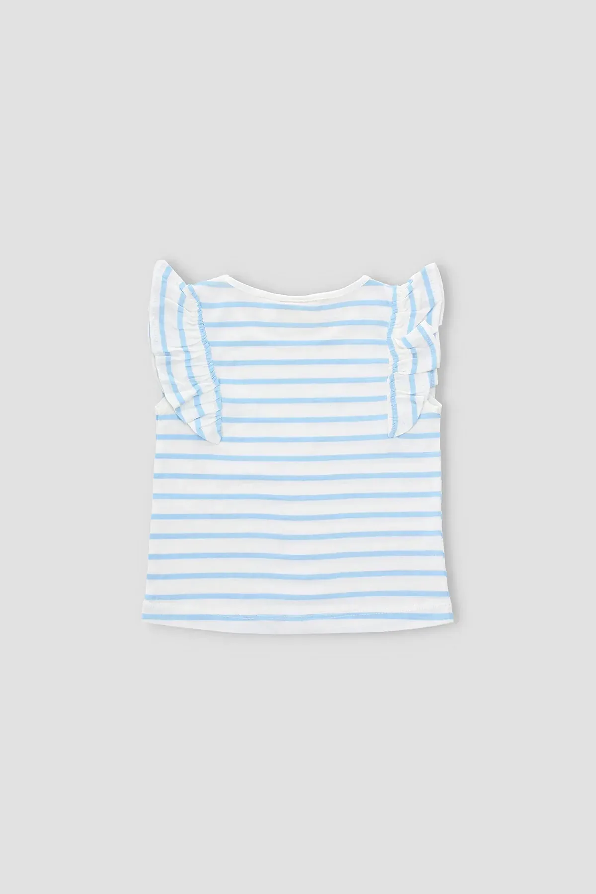 STRIPED T-SHIRT FOR BABY GIRLS - BLUE - Image 3