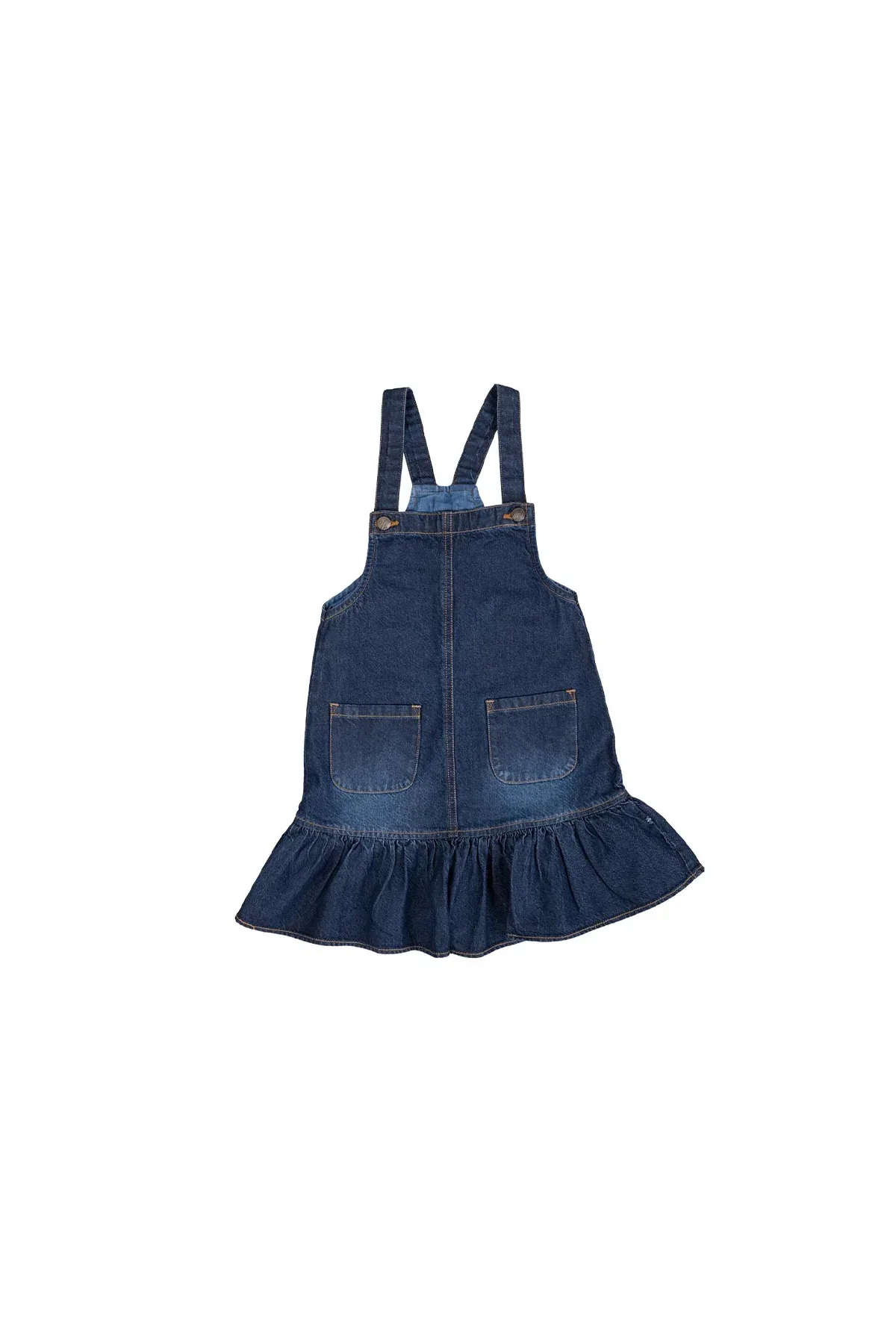 DENIM DRESS FOR BABY GIRLS - DARK BLUE