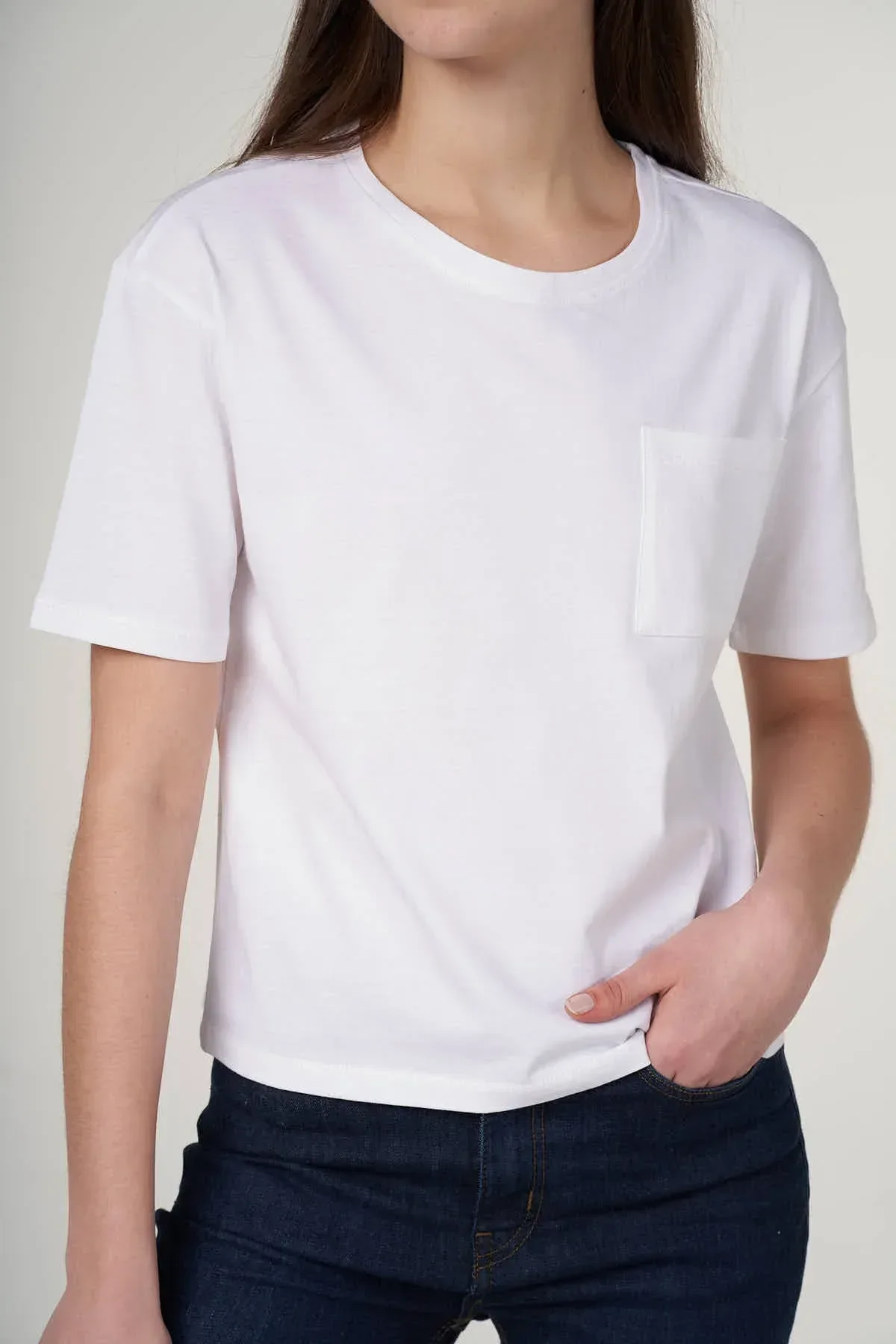 SOLID T-SHIRT FOR WOMEN - WHITE - Image 2