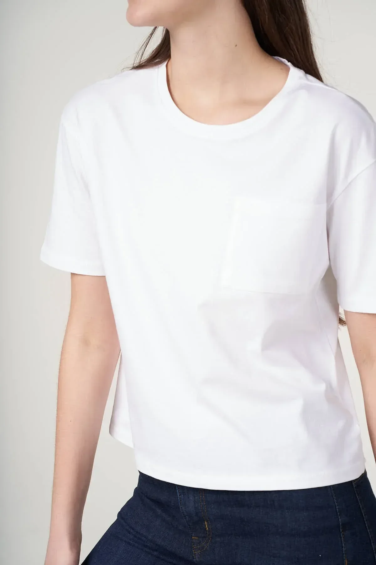 SOLID T-SHIRT FOR WOMEN - WHITE - Image 4